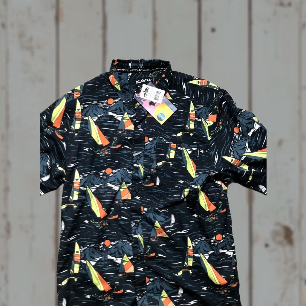 KAVU KAVU Shirt Mens Small Multicolor Sailboat Graphic Short Sleeve Button Up Casual Size US S / EU 44-46 / 1 - 1 Thumbnail