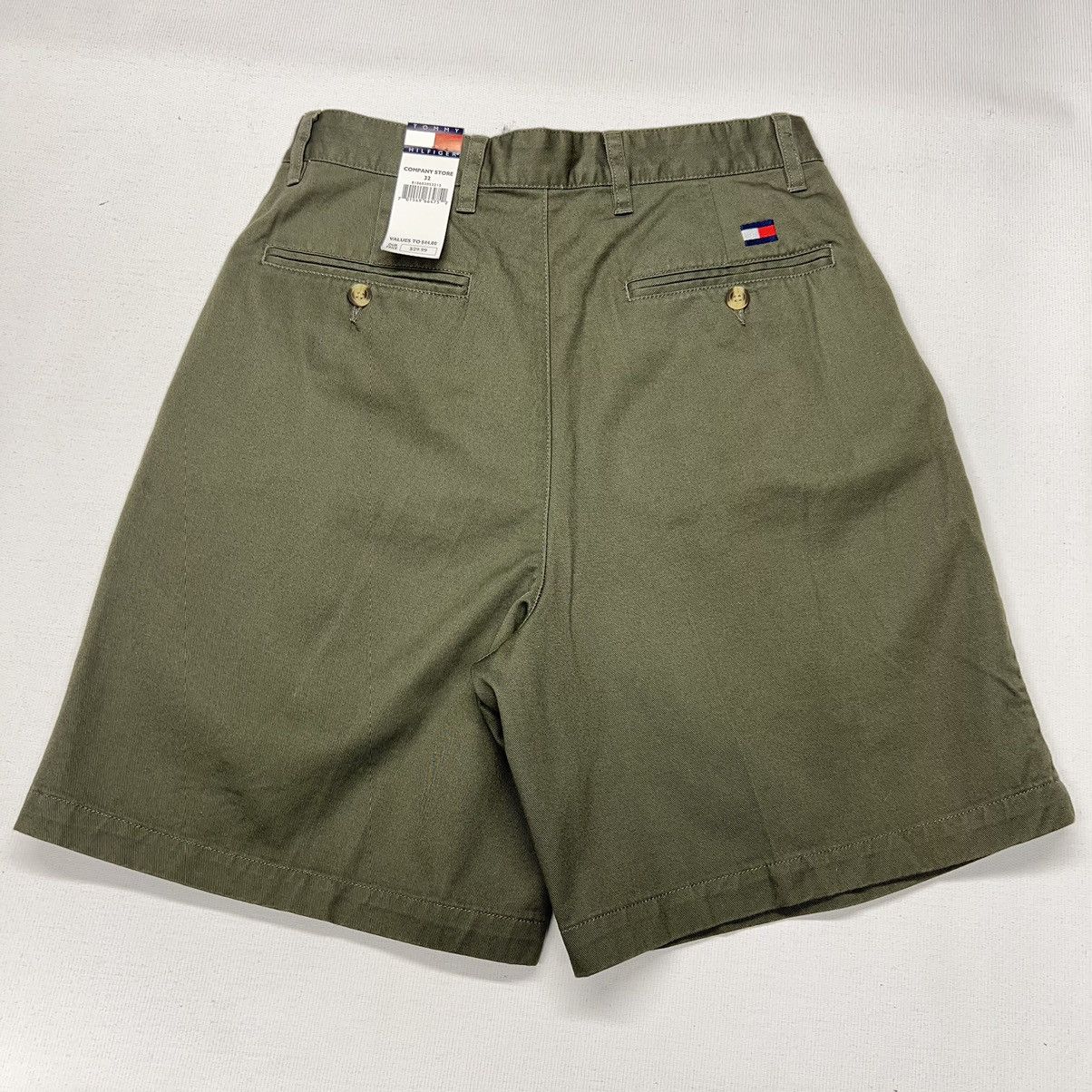 Tommy Hilfiger × Vintage VTG Tommy Hilfiger Shorts Green Chino Bermuda Olive Button Size US 32 / EU 48 - 9 Thumbnail