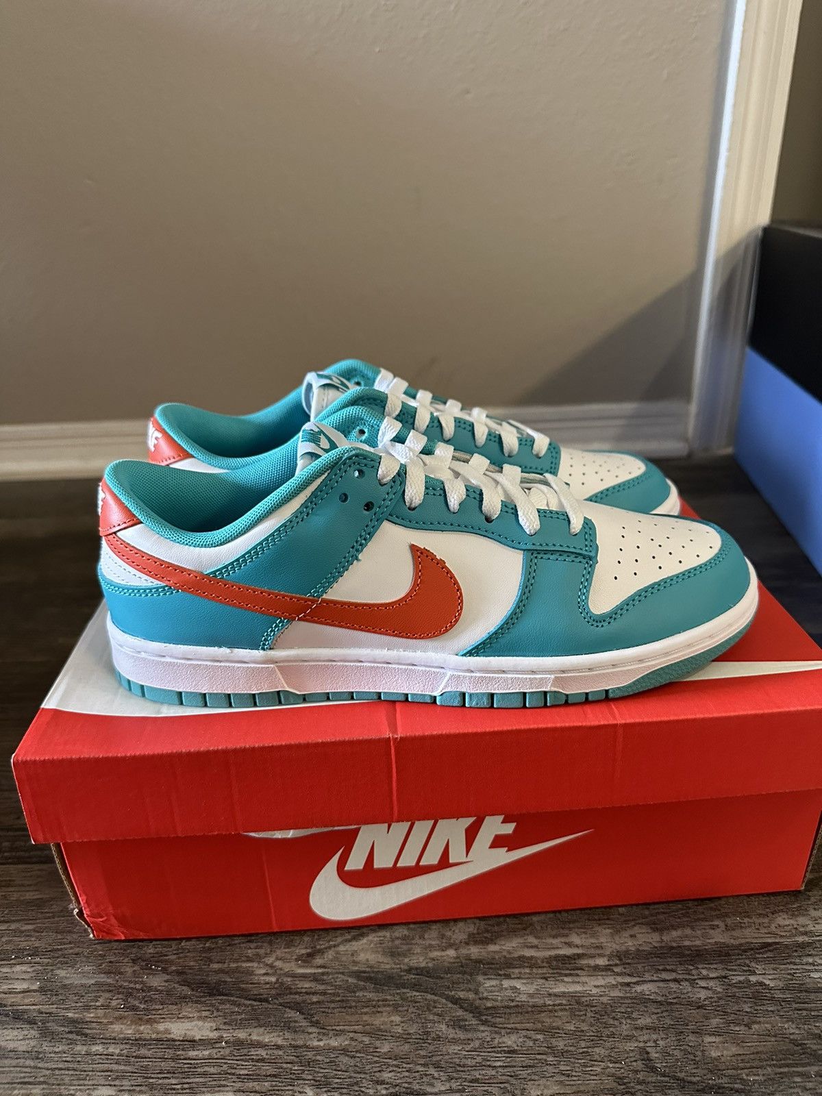 Nike Nike Dunk Low Retro “Miami Dolphins” Size US 9.5 / EU 42-43 - 3 Thumbnail