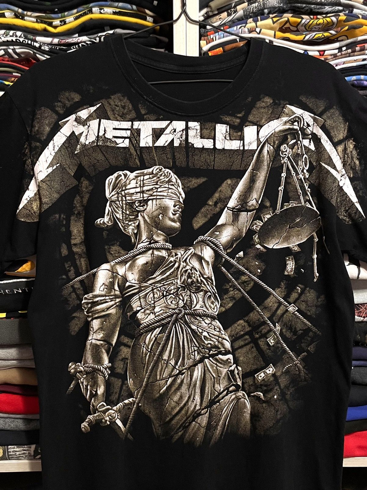 Band Tees Vintage Y2K Metallica And Justice For All Over Print T-Shirt Size US L / EU 52-54 / 3 - 4 Thumbnail