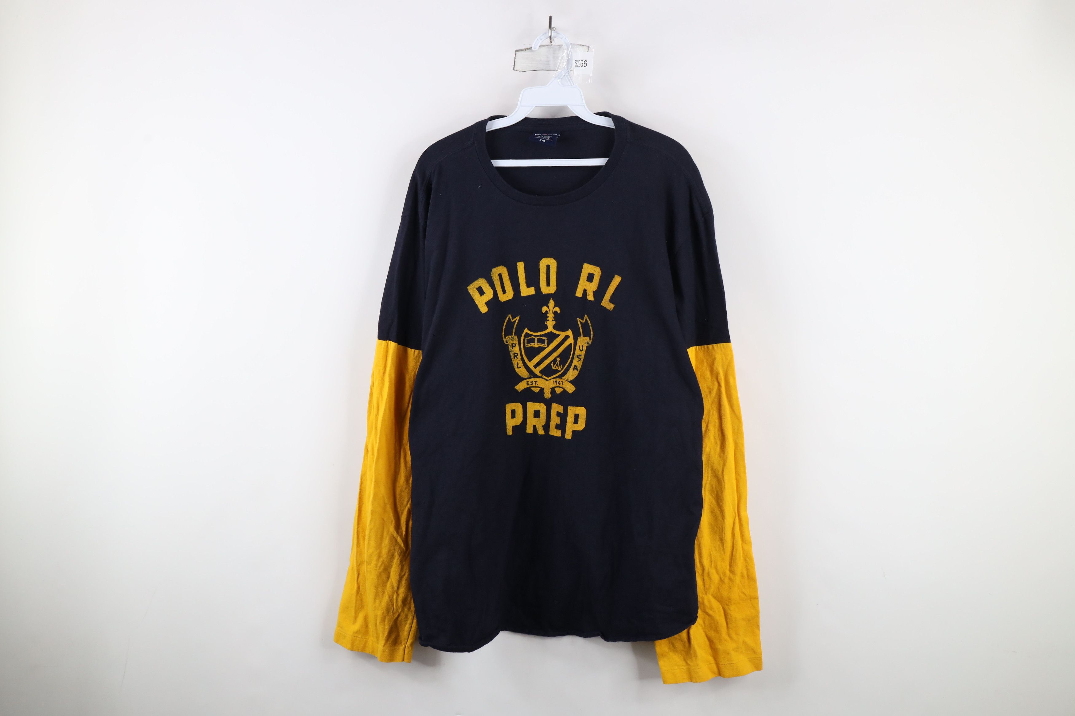 Ralph Lauren × Vintage Vintage 90s Ralph Lauren Prep Crest Long Sleeve T-Shirt Size US XXL / EU 58 / 5 - 1 Thumbnail