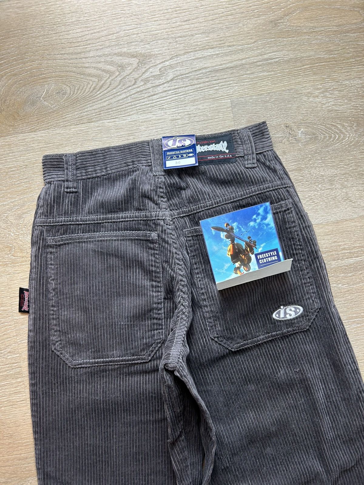 image of Jnco x Vintage Interstate Baggy Corduroy in Dark Grey, Men's (Size 30)