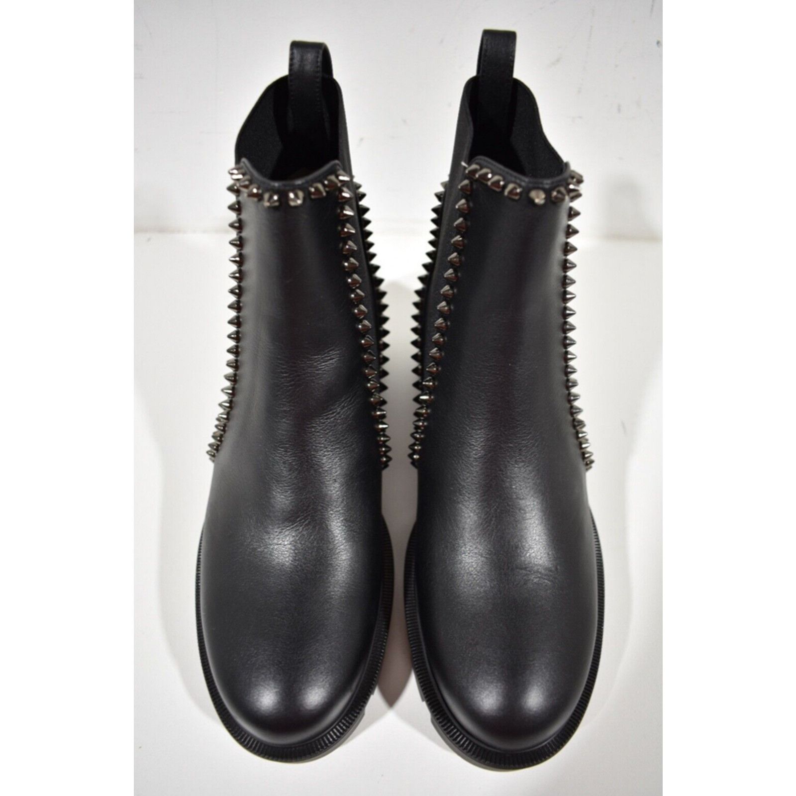 Christian Louboutin Christian Louboutin Out Lina Spike Lug Flat Black Calf Size US 7.5 / IT 37.5 - 6 Thumbnail