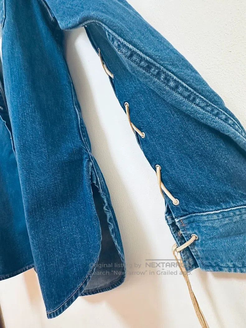 Kapital Kapital Blue drawstring denim shirt with slanted pocket Size US M / EU 48-50 / 2 - 3 Thumbnail