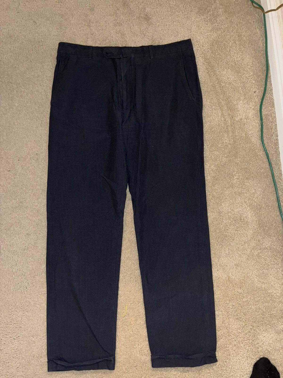 Navy dries pinstripe trousers