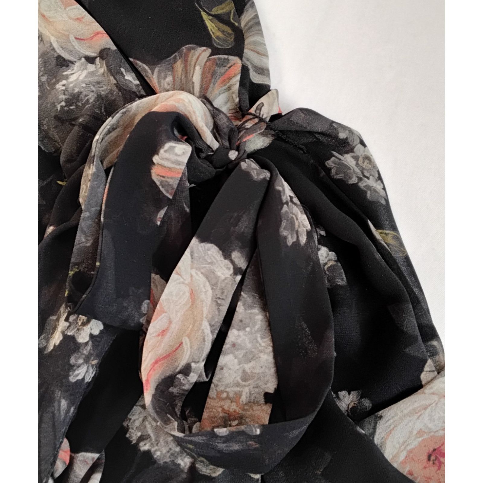 Allsaints All Saints Wrap Dress Women's M Black/Floral Flowy Jade Eden Size M / US 6-8 / IT 42-44 - 11 Thumbnail