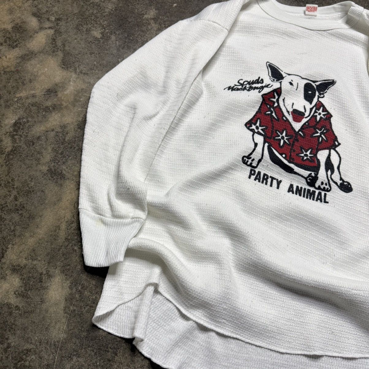 Vintage vintage 70s 80s spuds McKenzie party animal thermal knit Size US XL / EU 56 / 4 - 2 Thumbnail