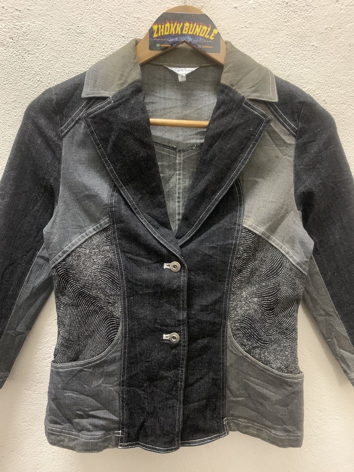 Japanese Brand Especie Denim Jacket nice Design Size XS / US 0-2 / IT 36-38 - 3 Thumbnail