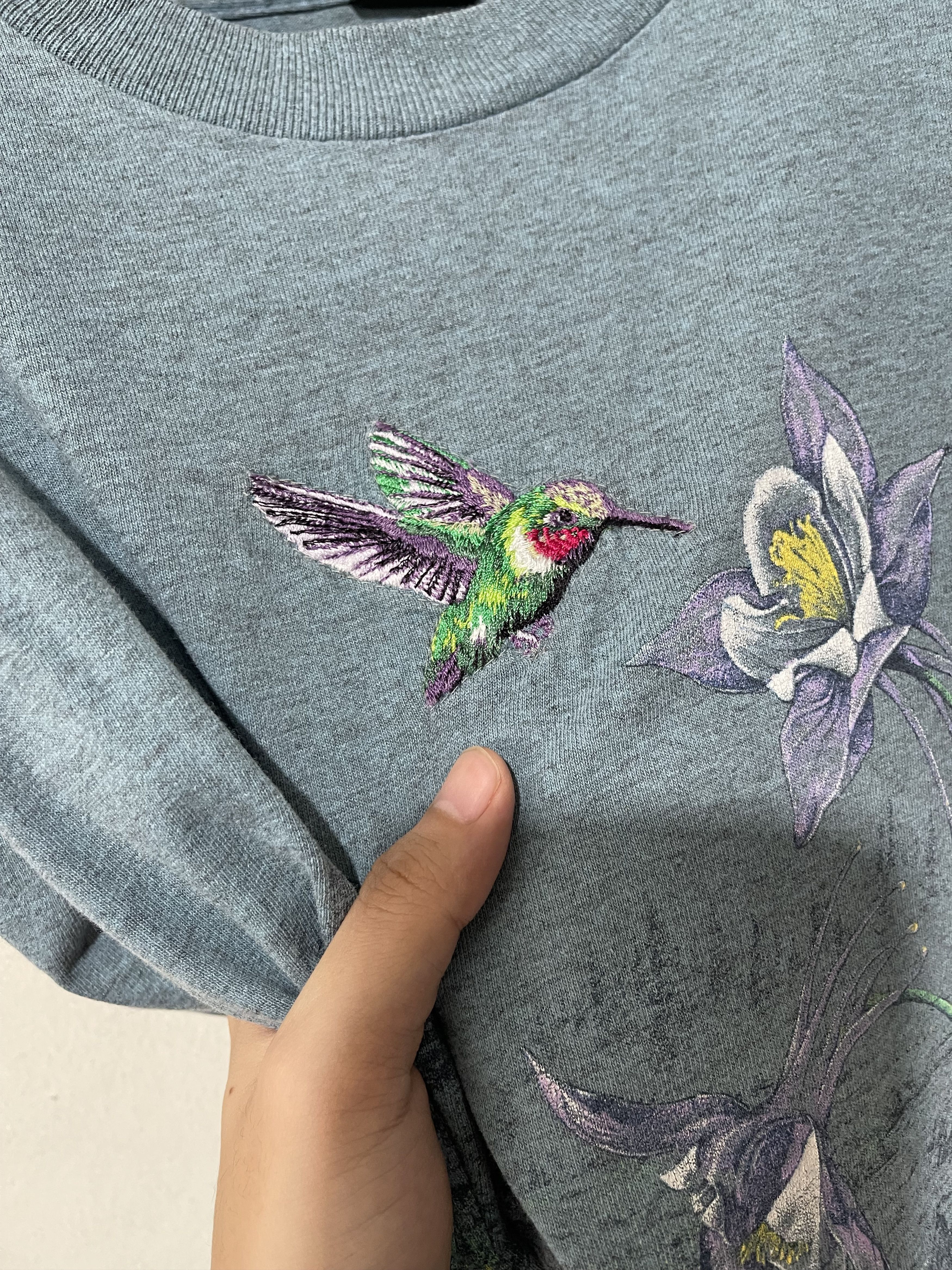 Vintage Vintage 90s Hummingbird Shirt Size US L / EU 52-54 / 3 - 2 Thumbnail