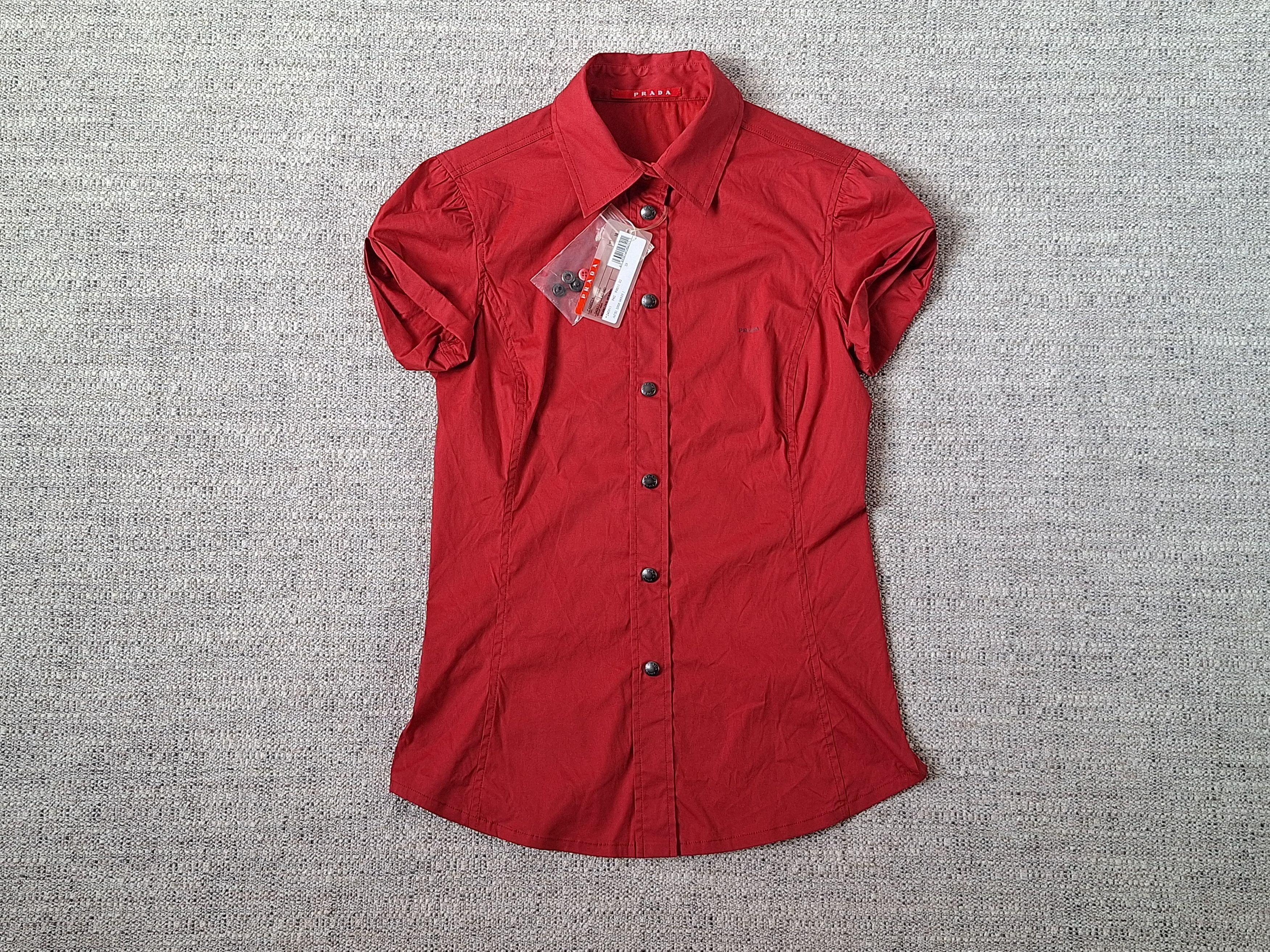 Prada Vintage PRADA / Buttons Up Short Sleeve Shirt Size XS / US 0-2 / IT 36-38 - 1 Thumbnail