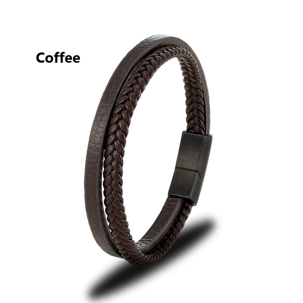 Other Double Layer Leather Bracelet Accessories Cuff Gift For Him Size ONE SIZE - 6 Thumbnail