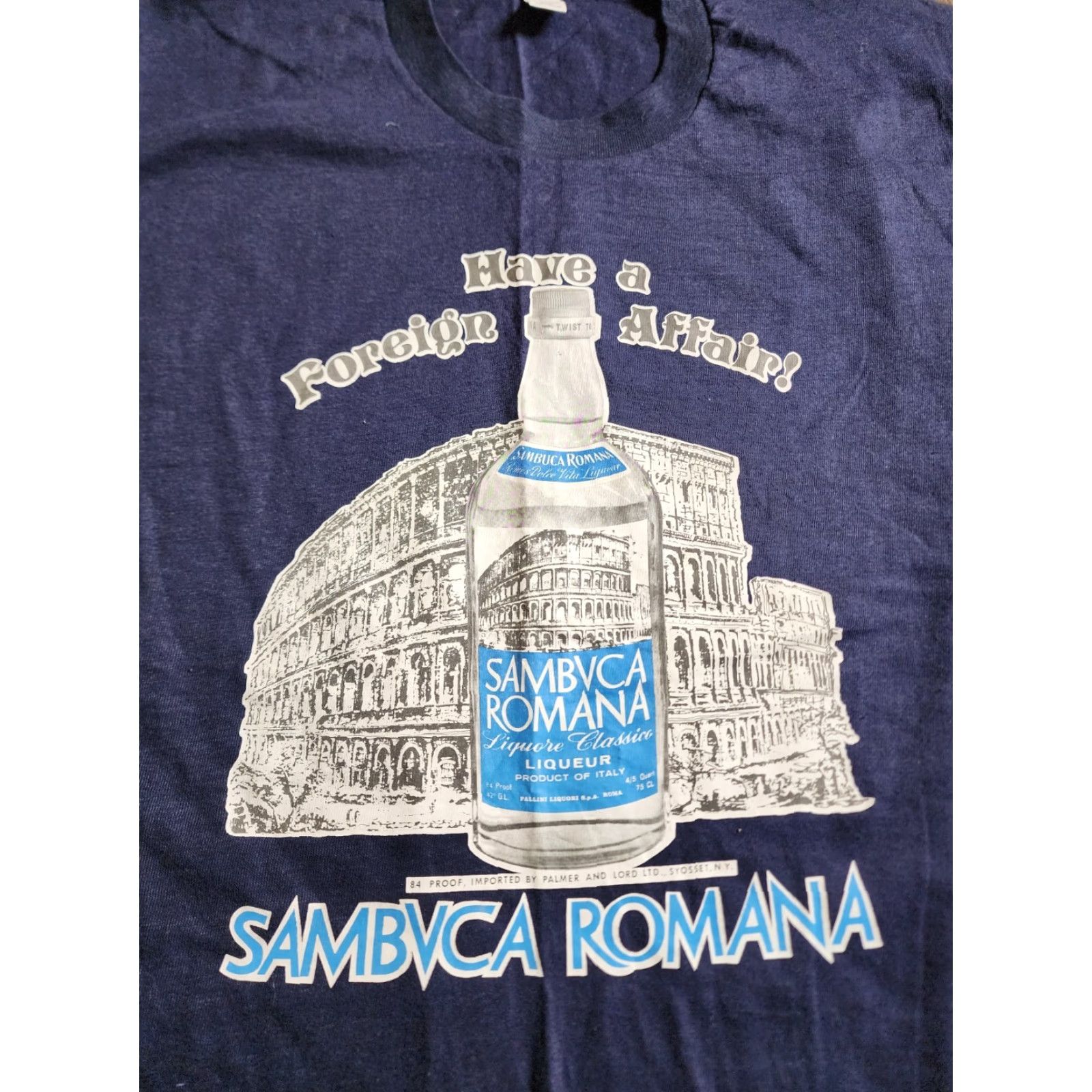 Vintage VINTAGE American Vintage Colosseum Shirt Mens L Blue Sambuca Romana Have A Foreign Affair Funny T Shirt Size US L / EU 52-54 / 3 - 4 Thumbnail