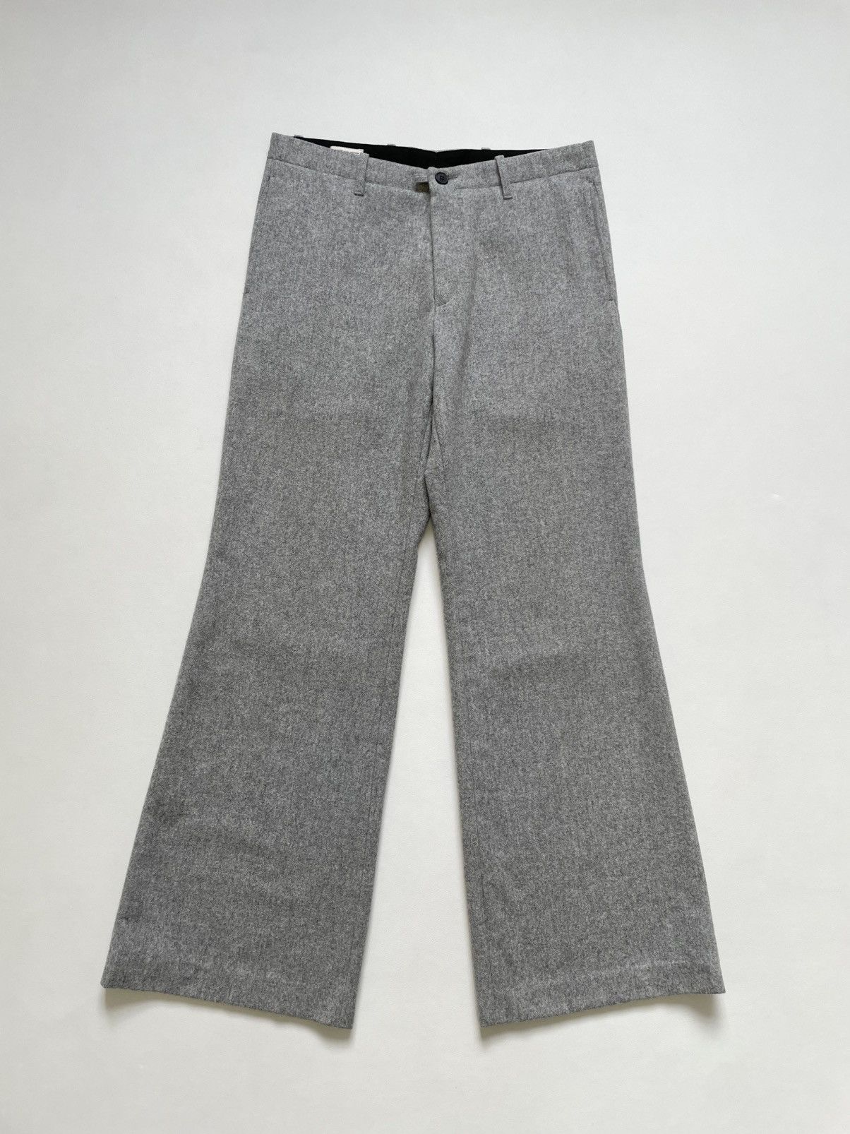 Dries Van Noten Light Grey Wool Flared Leg Pants Size US 32 / EU 48 - 11 Thumbnail
