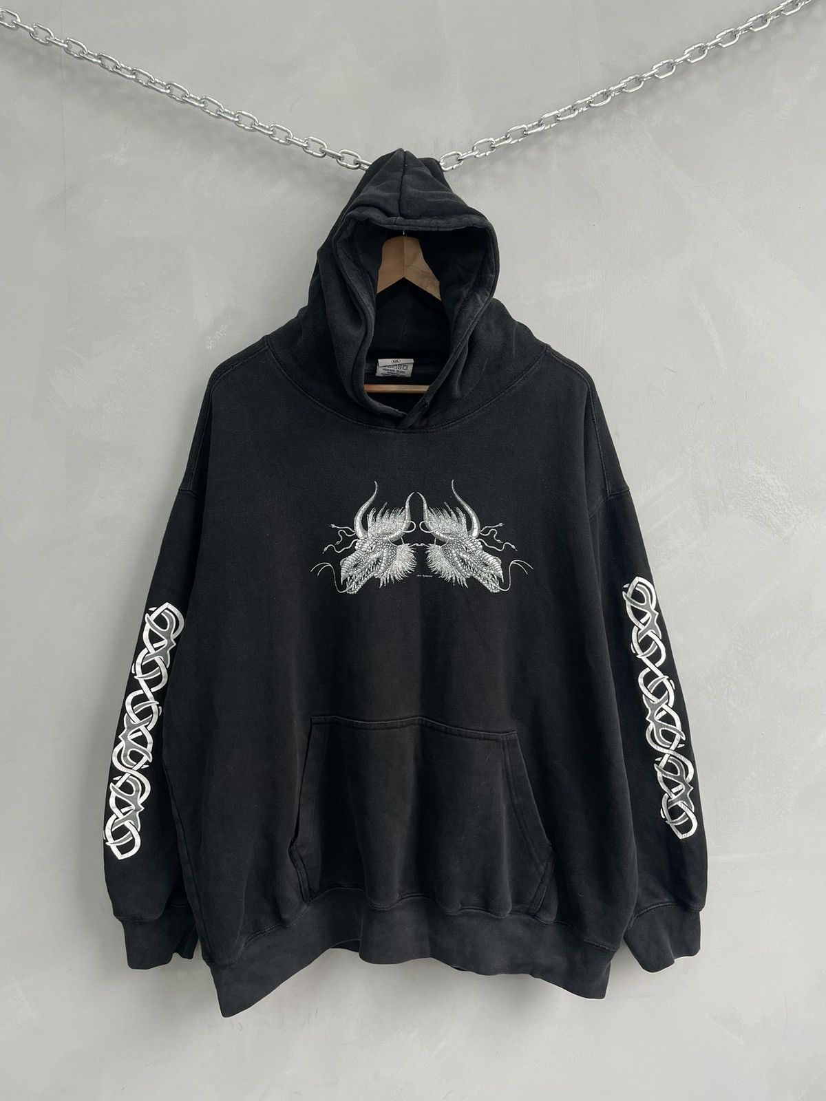 Japanese Brand Boxy Rap tribal sk8 hoodie 3d emblem 90s retro hype Size US XXL / EU 58 / 5 - 2 Thumbnail