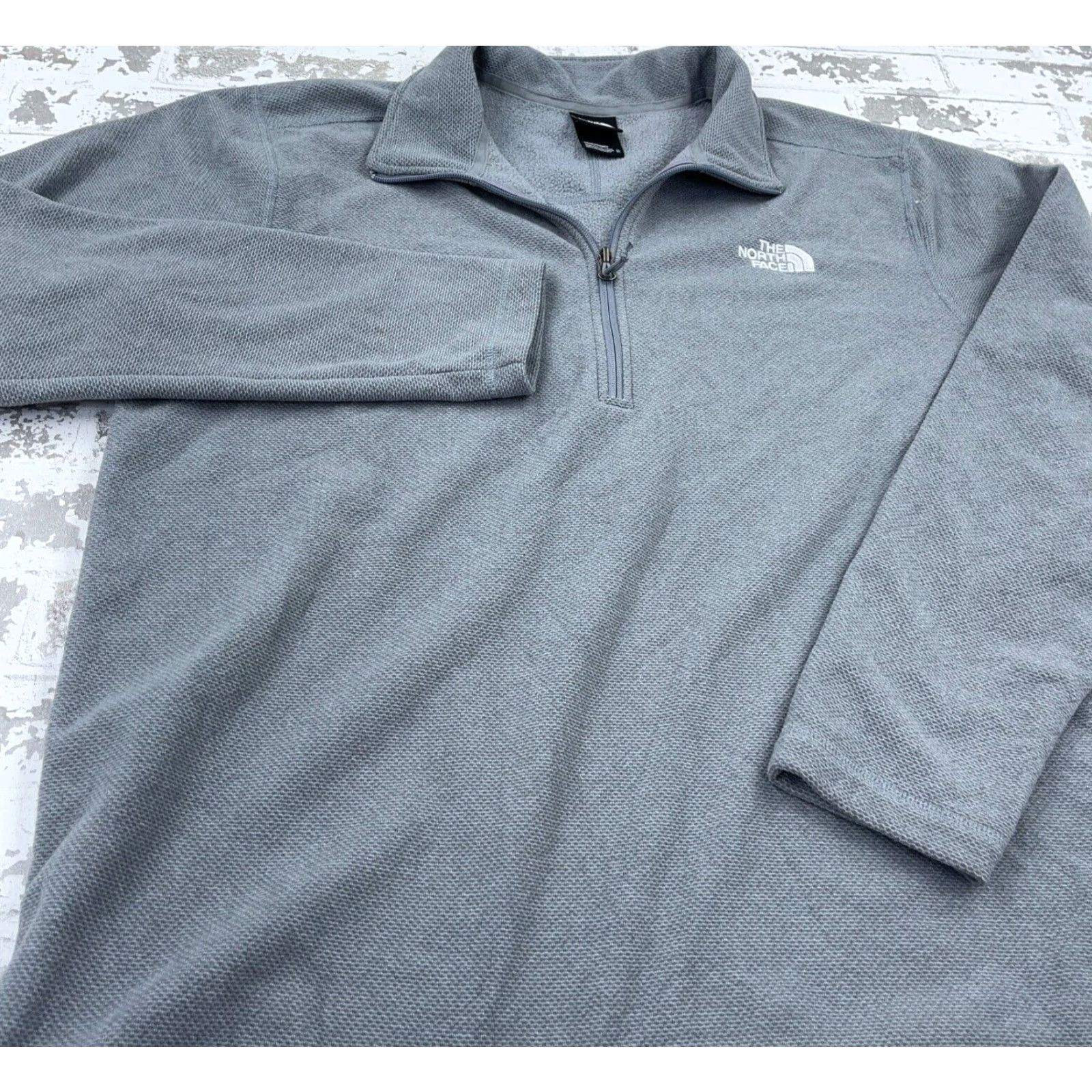 The North Face The North Face Sweat er Men XL Gray Fleece Pullover 1/4 Zip Mock Neck Logo Zipper Classic Outdoor Knit Sweater Size US XL / EU 56 / 4 - 6 Thumbnail