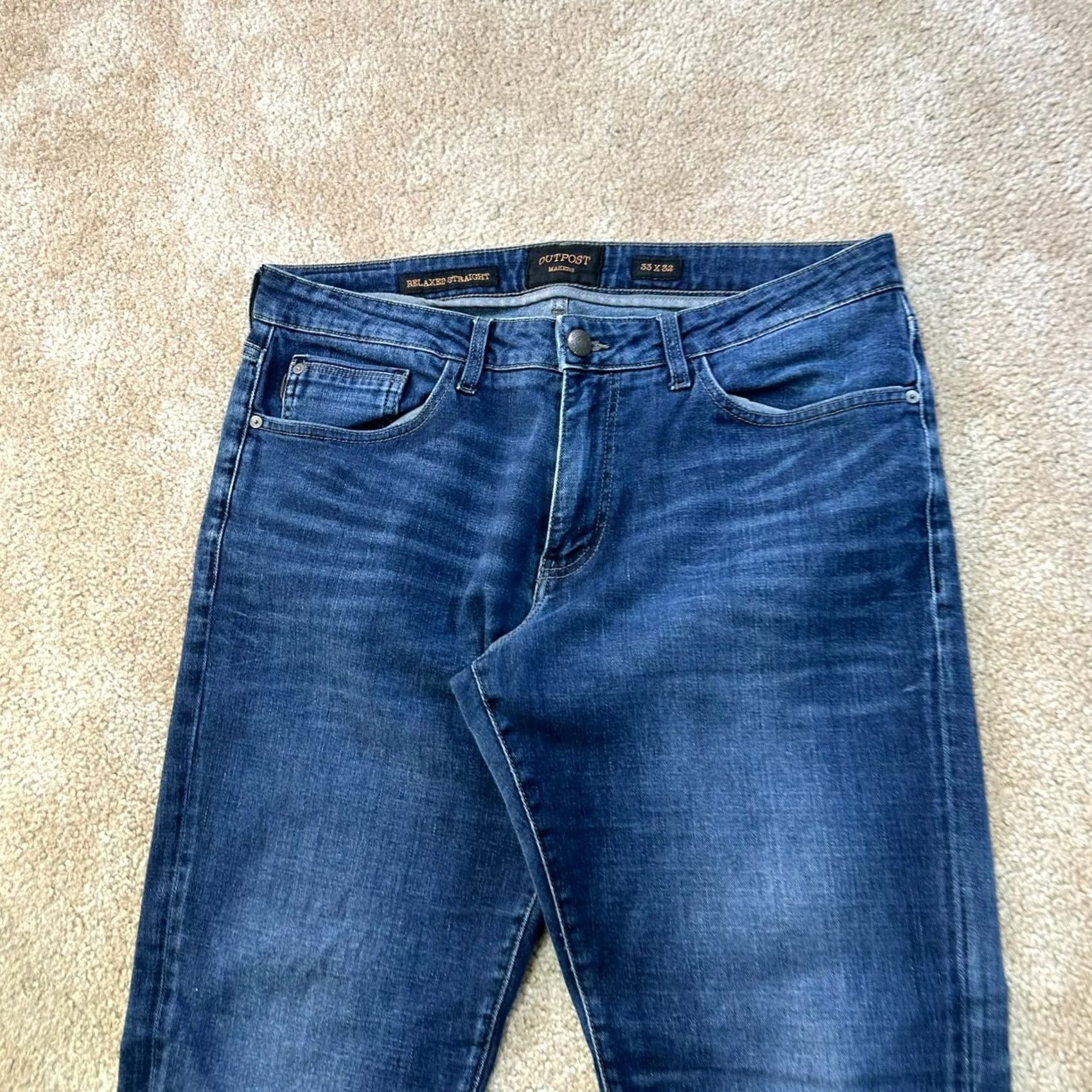 Vintage Outpost Makers Relaxed Straight Jeans Men’s 33x32 Denim Blue Size US 33 - 2 Thumbnail