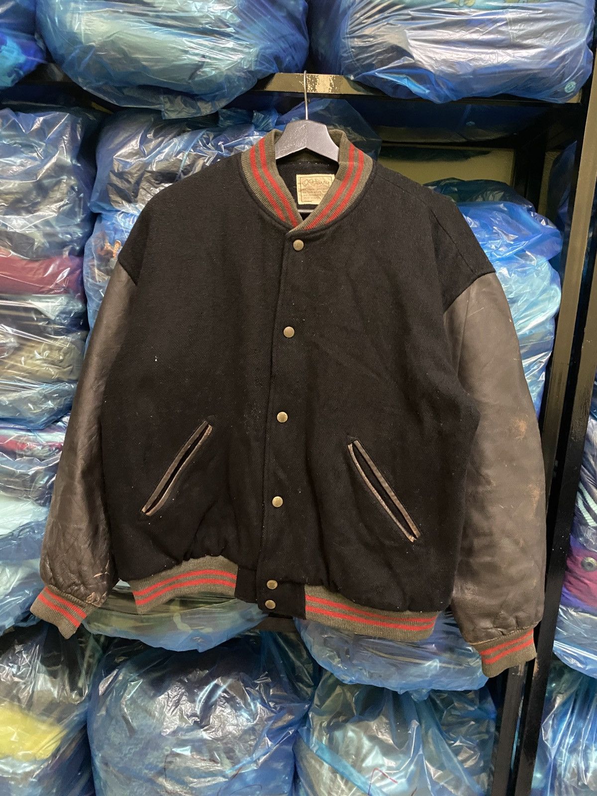 Vintage VINTAGE 80S O.HENRY WOOL SLEEVE LEATHER VARSITY JACKET Size US L / EU 52-54 / 3 - 1 Thumbnail