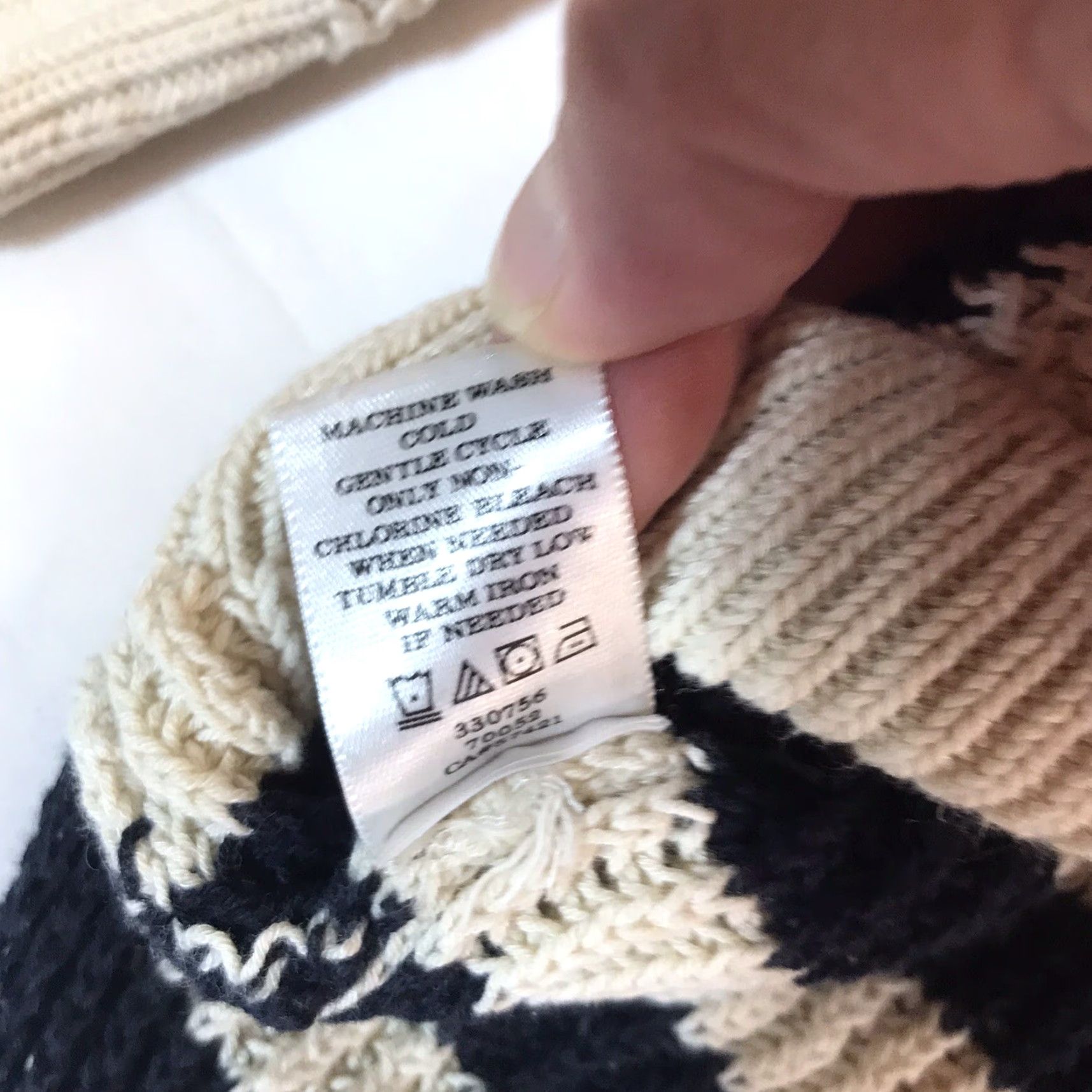 Ann Taylor Ann Taylor Striped Open Knit Sweater Womens Size L Beige/Black 3/4 Sleeve Lightweight Casual Workwear Size L / US 10 / IT 46 - 3 Thumbnail