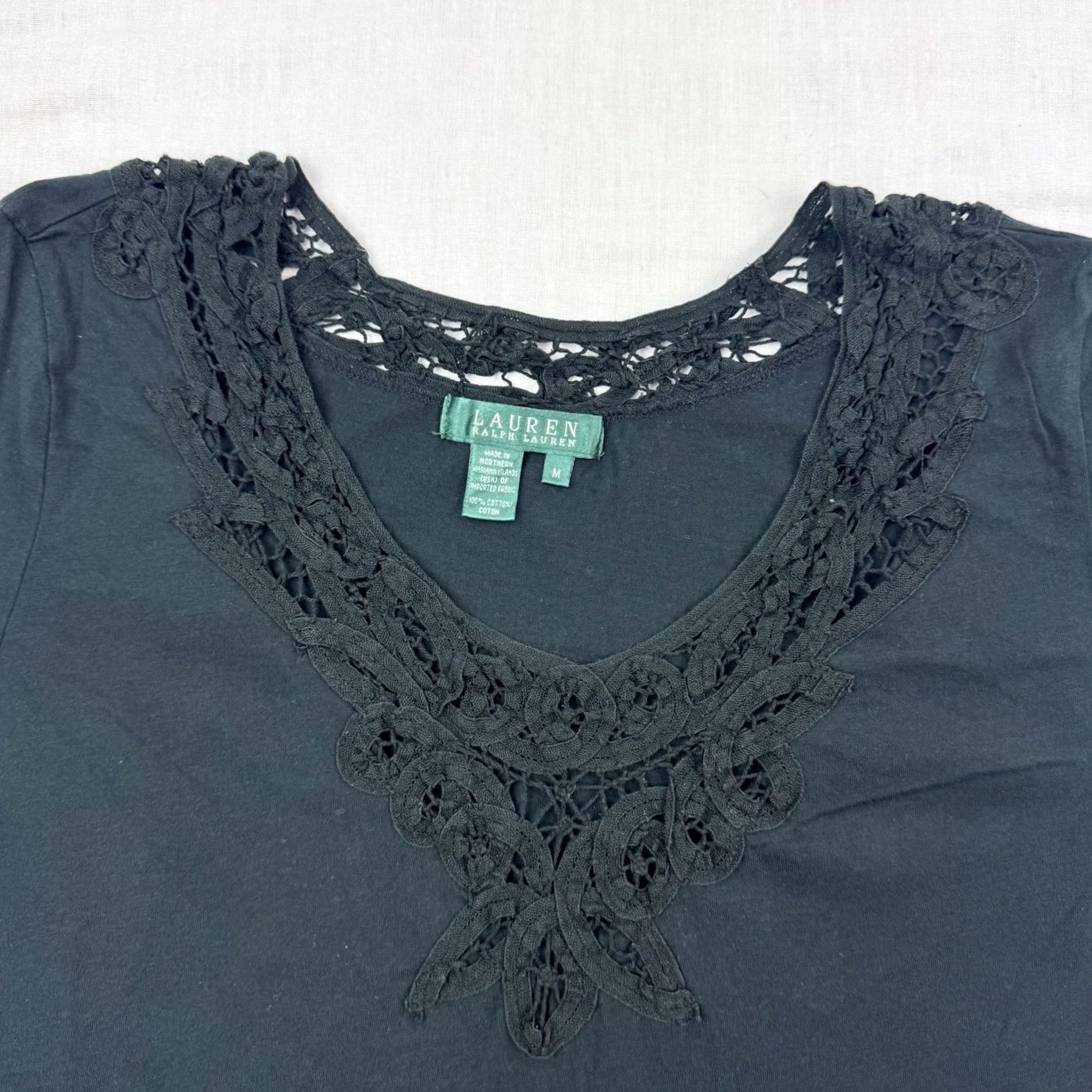 Ralph Lauren VINTAGE Lauren Ralph Lauren Top Womens Medium Lace Designer Preppy Y2K Size M / US 6-8 / IT 42-44 - 2 Thumbnail