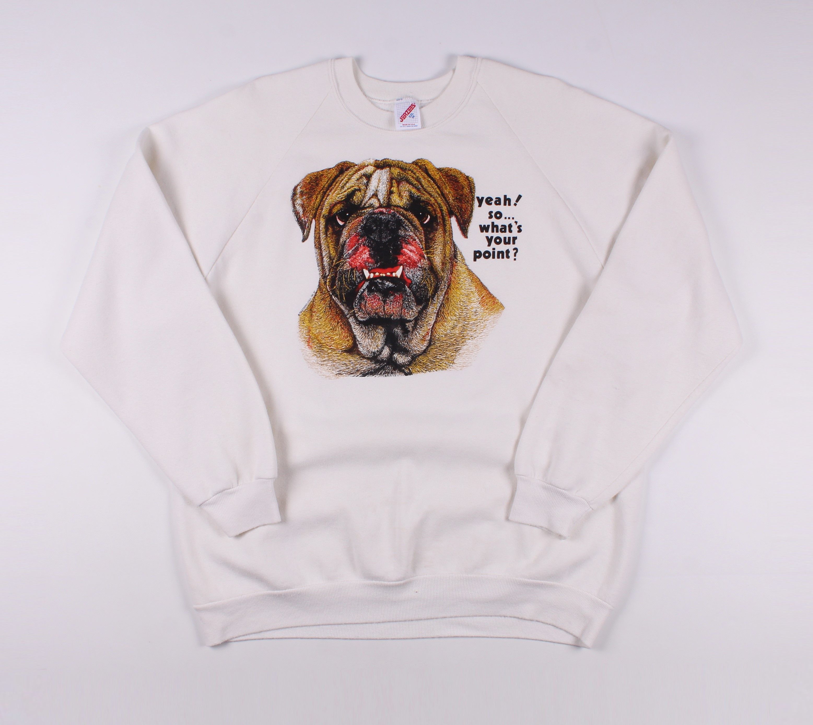 Jerzees Vintage Jerzees Bulldog Printed Funky Sweatshirt Size US XXL / EU 58 / 5 - 1 Thumbnail