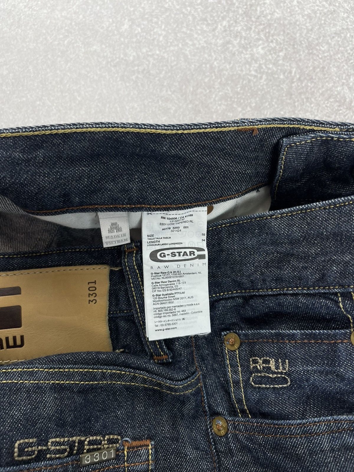 G-Star × Vintage Vintage G-Star Raw 3301 Denim Jeans Men’s Size US 32 / EU 48 - 8 Thumbnail