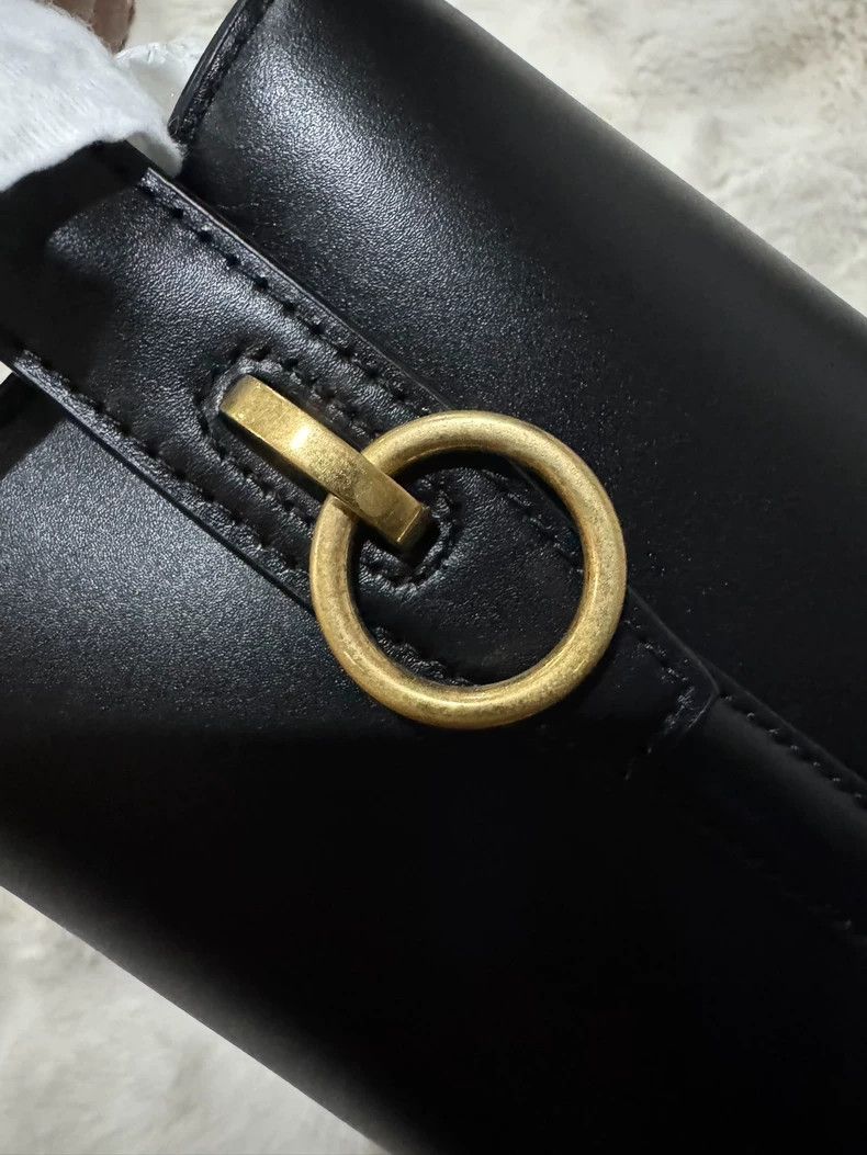 Saint Laurent Paris Saint Laurent Paris Small black gold cowhide bucket hobo b Size ONE SIZE - 9 Thumbnail