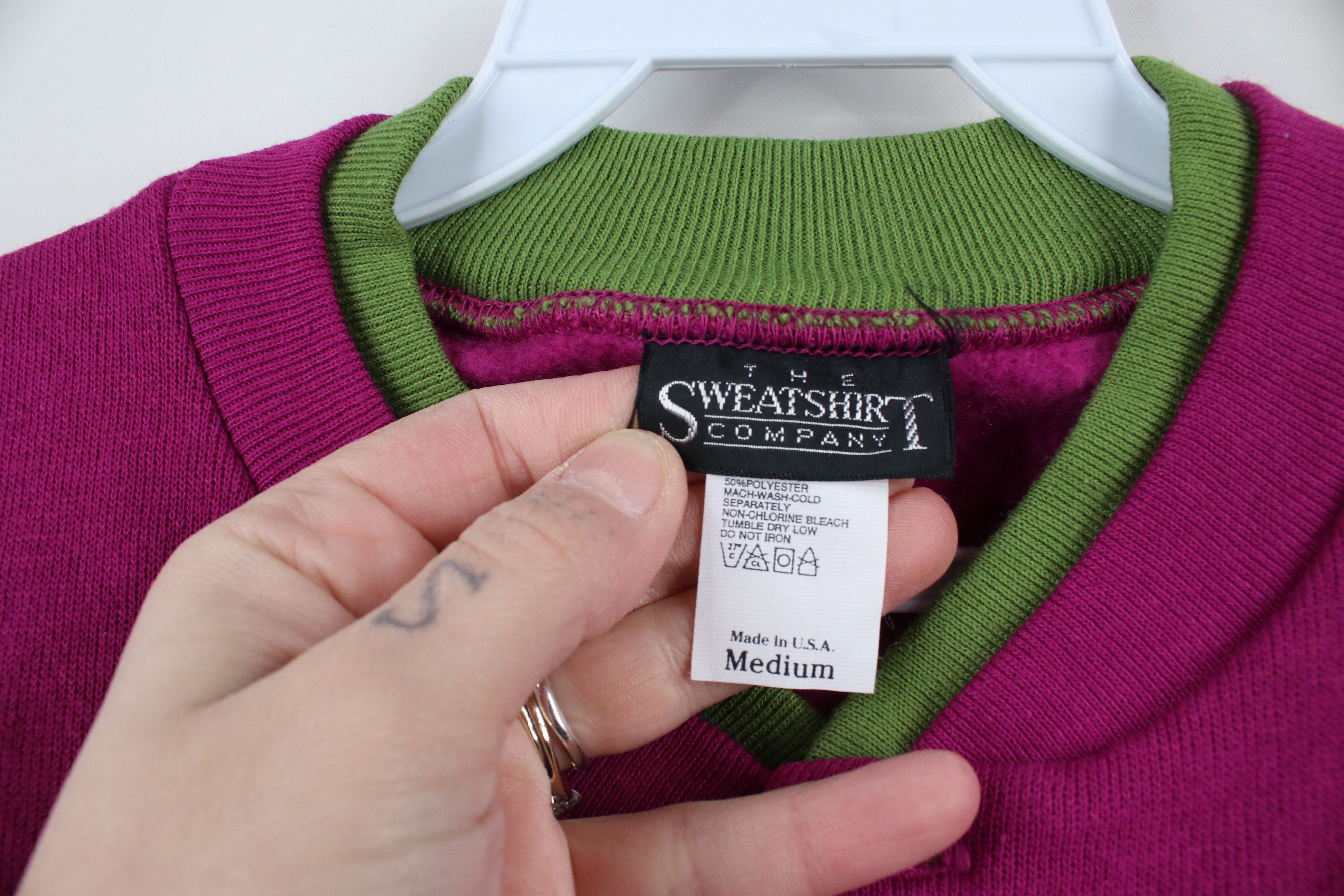 Vintage Vintage 90s Streetwear Blank Henley Sweatshirt Purple USA Size US M / EU 48-50 / 2 - 6 Thumbnail