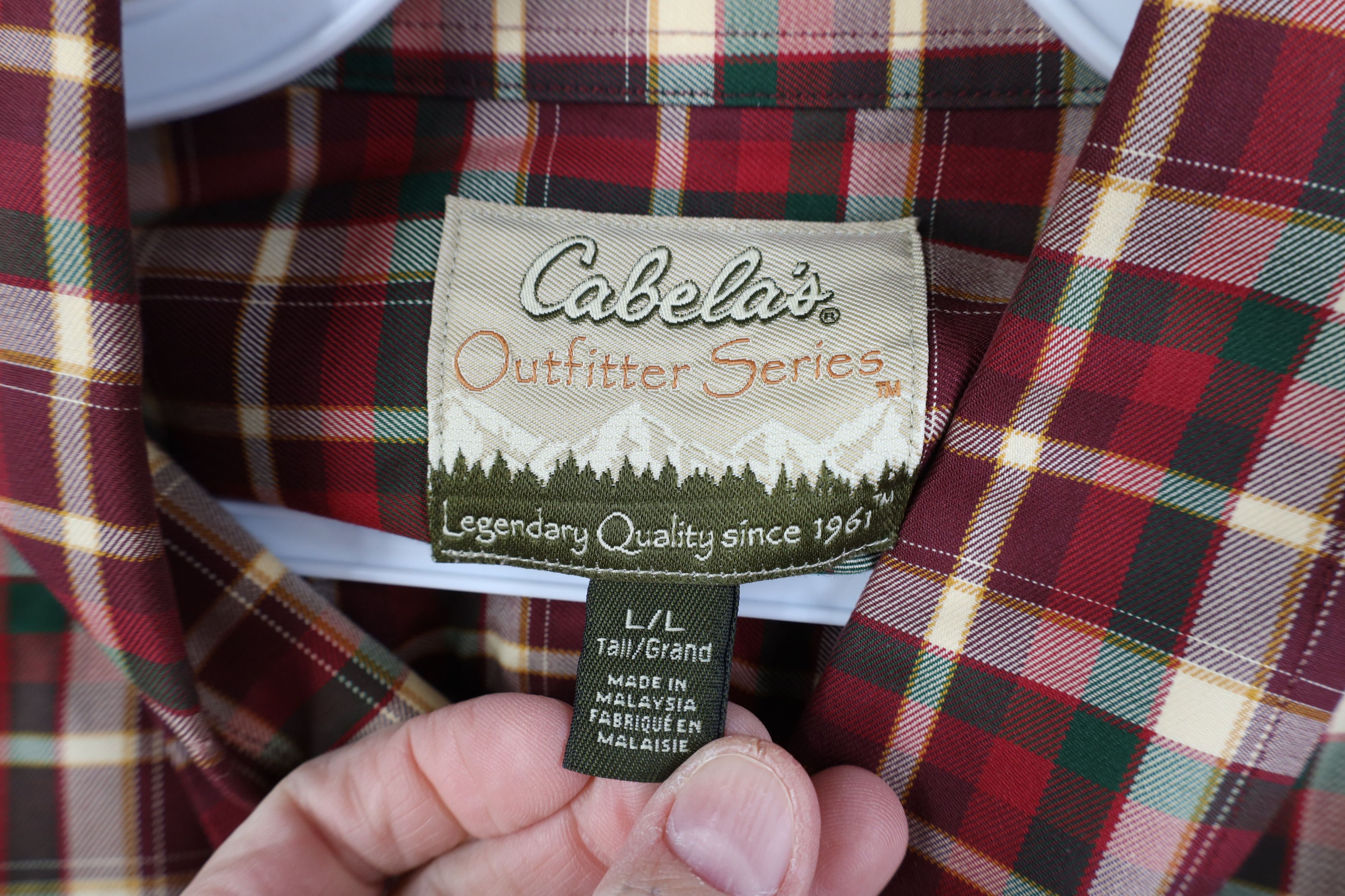 Cabelas Vintage Cabelas Collared Button Down Shirt Red Plaid Cotton Size US L / EU 52-54 / 3 - 7 Thumbnail