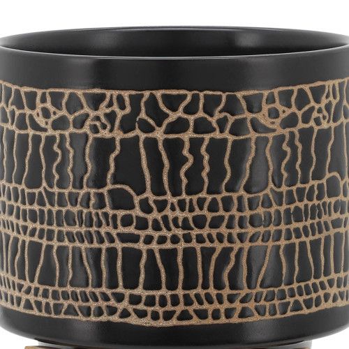 Designer × Homemade S/2 5/8" GLAZED PLANTER W/ STAND, BLACK Size US L / EU 52-54 / 3 - 7 Thumbnail