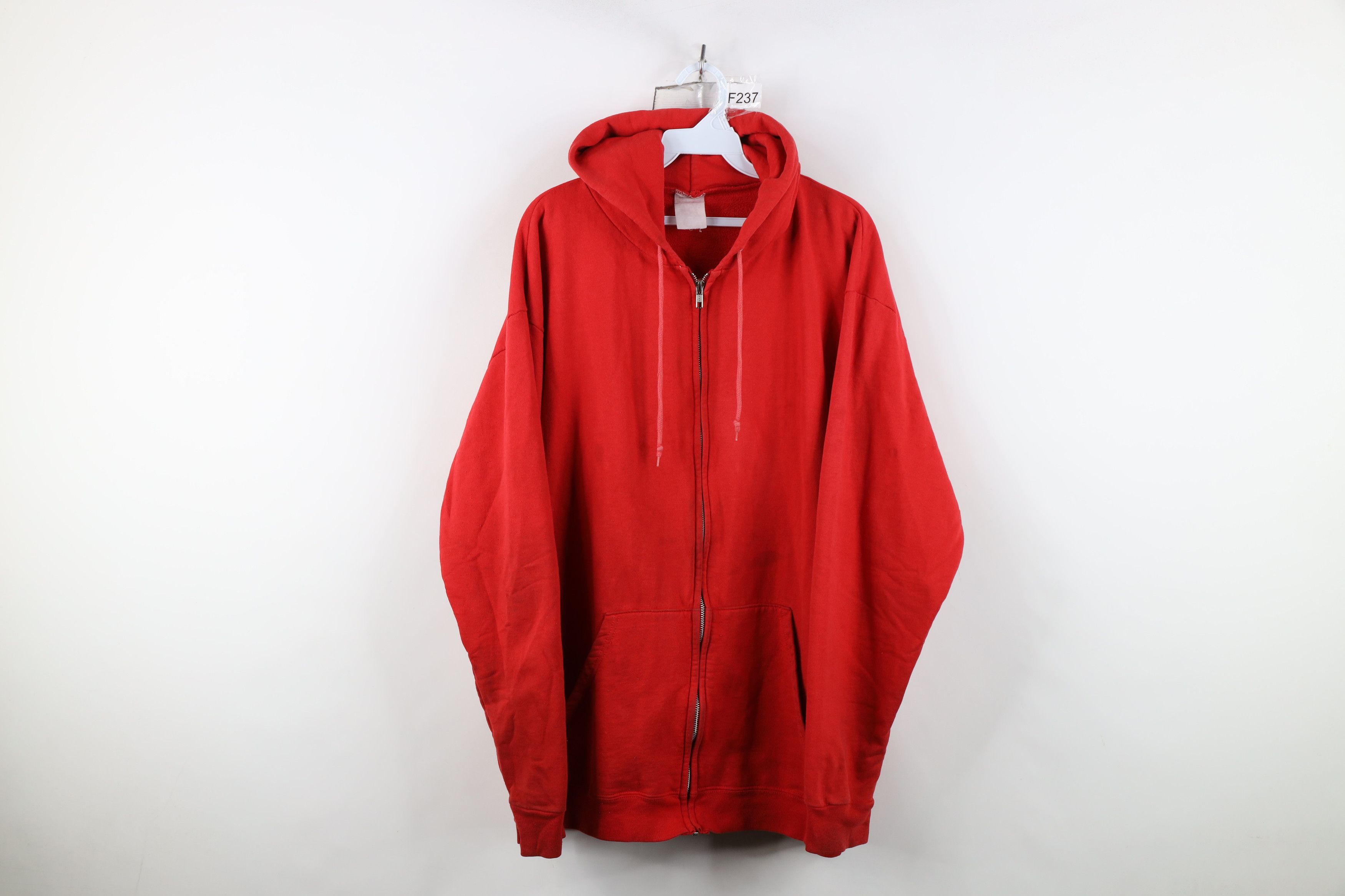 Vintage Vintage 90s Streetwear Blank Full Zip Hoodie Sweatshirt USA Size US XXL / EU 58 / 5 - 1 Thumbnail
