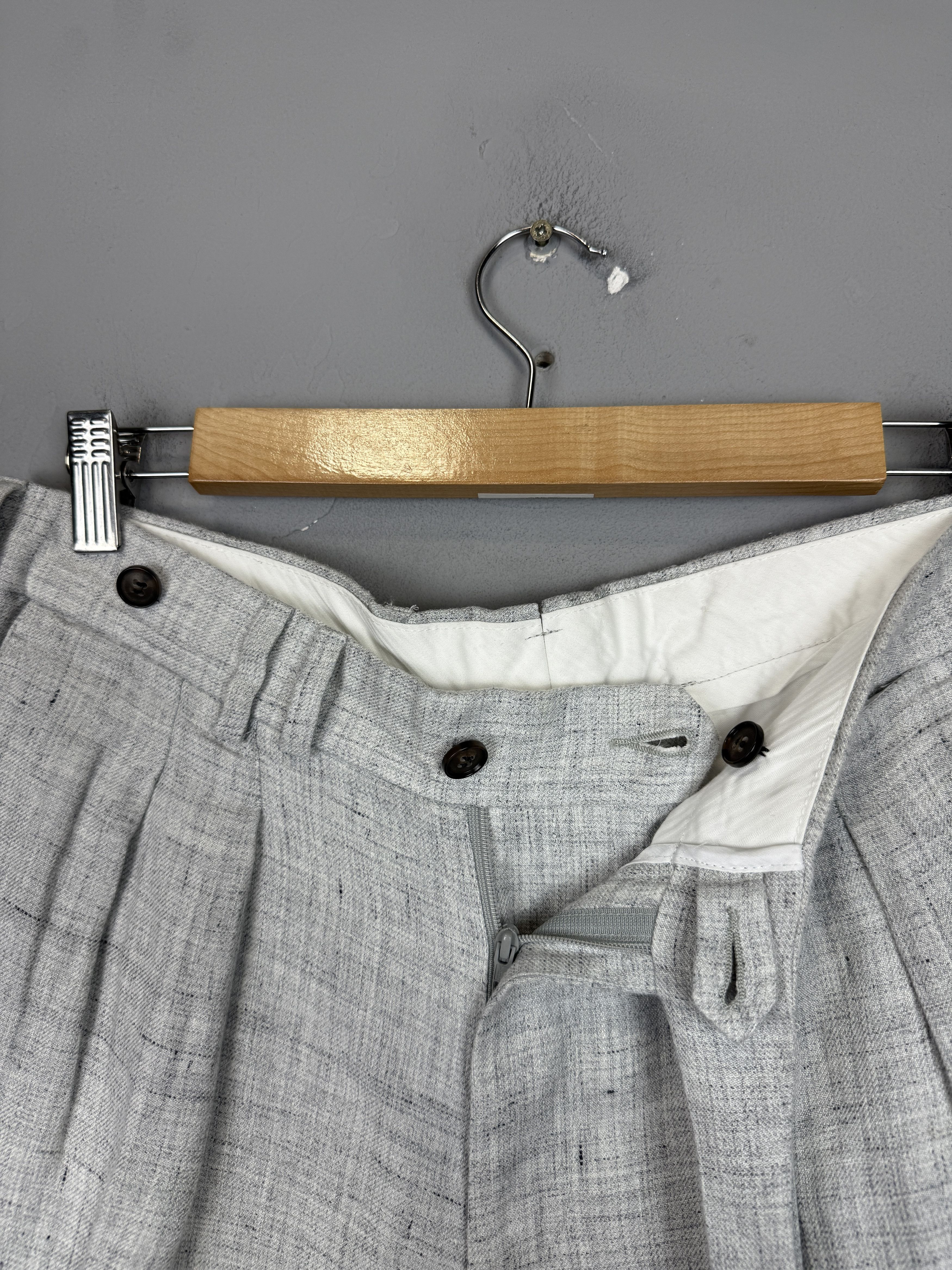 Suitsupply Suitsupply Blake Double Pleat Trouser Pure Linen Grey Size US 28 / EU 44 - 7 Thumbnail