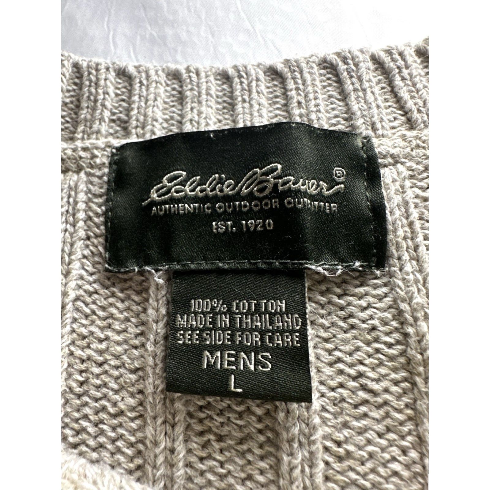 Eddie Bauer VTG Eddie Bauer Ribbed Sweater Mens 2XL Beige Tan Pullover Crewneck Grandpacore Size US XXL / EU 58 / 5 - 4 Thumbnail