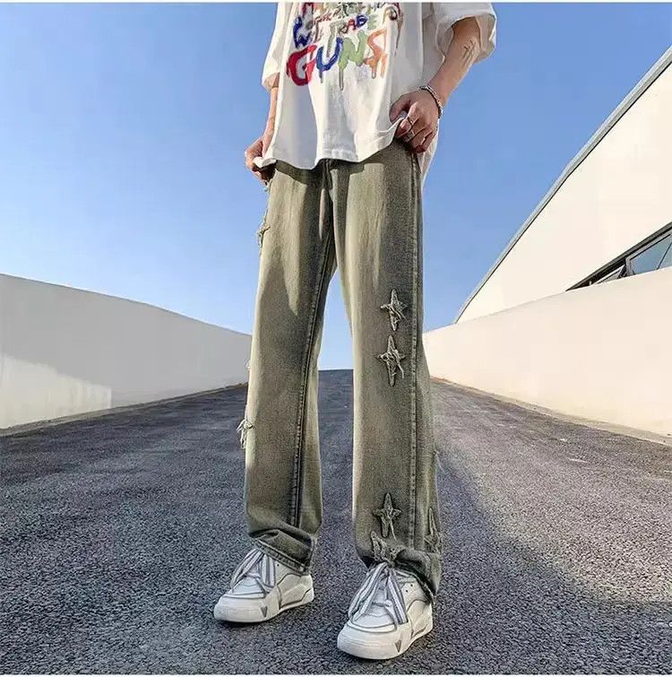 Japanese Brand Retro casual washed straight leg jeans Size US 32 / EU 48 - 1 Thumbnail
