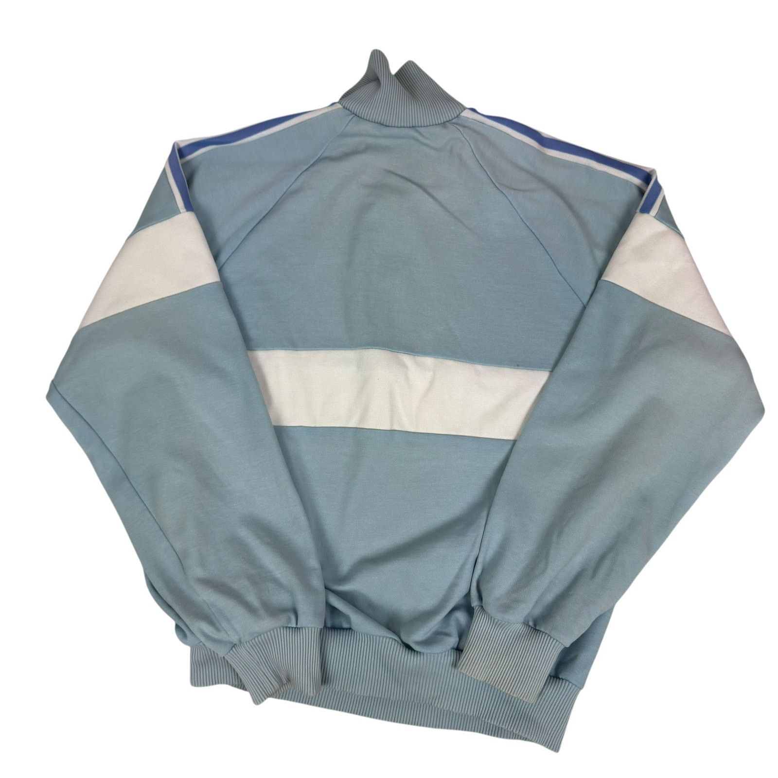 Adidas Adidas Men's Blue White 3 Stripes Long Sleeve 1/4 Zip Jacket Size US M / EU 48-50 / 2 - 8 Thumbnail