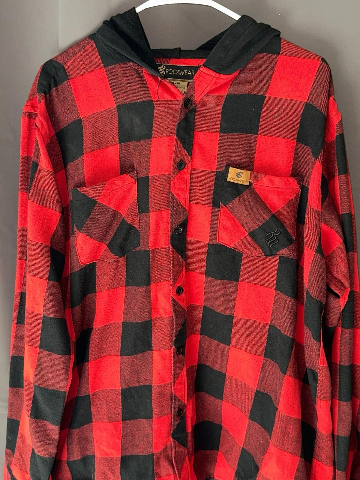 Rocawear Rocawear Flannel Hoodie XL Red Black Plaid Size US XL / EU 56 / 4 - 2 Thumbnail