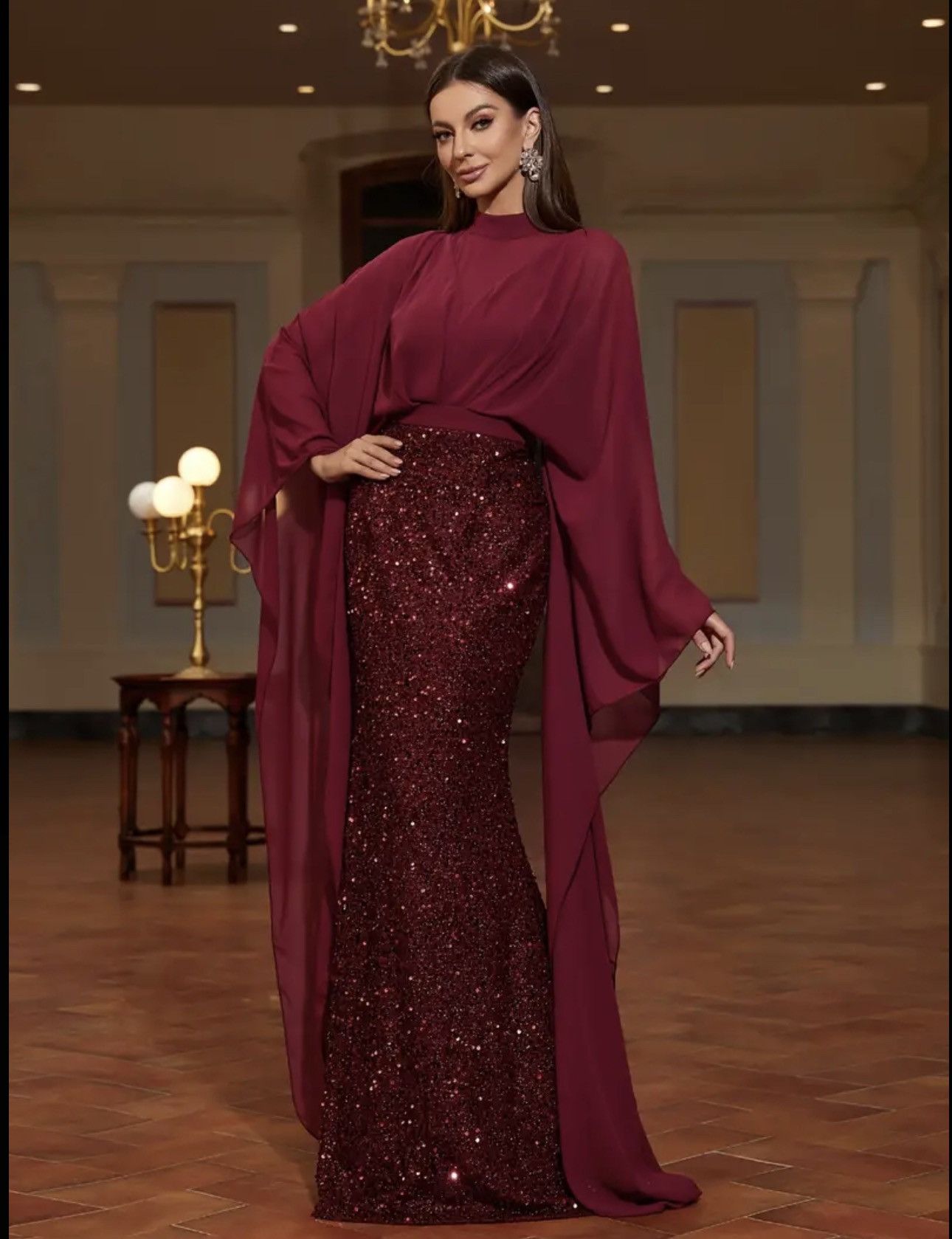 The Unbranded Brand Sequinned Batwing Sleeve Elegant dress Size S / US 4 / IT 40 - 4 Thumbnail