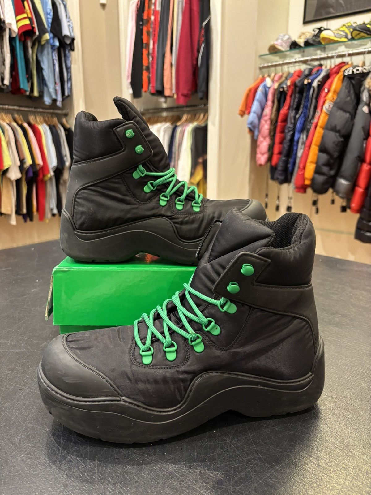 Bottega Veneta Puddle Bomber in Khaki | Men’s 45 or US 12. Original price $1054 Puddle bomber lace up boots Bottega Veneta Green size 41 EU  main image 2