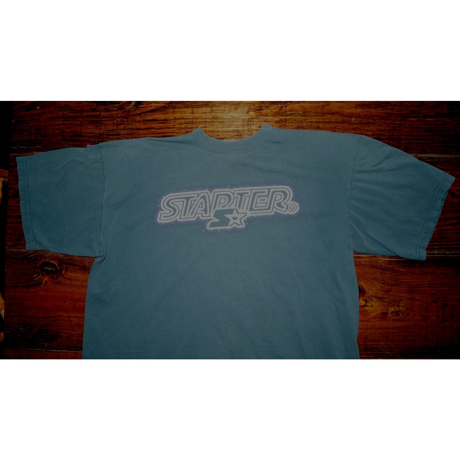 Starter VTG STARTER Stars Spell Out Logo Blue Mens XL TShirt USA Size US XL / EU 56 / 4 - 1 Thumbnail