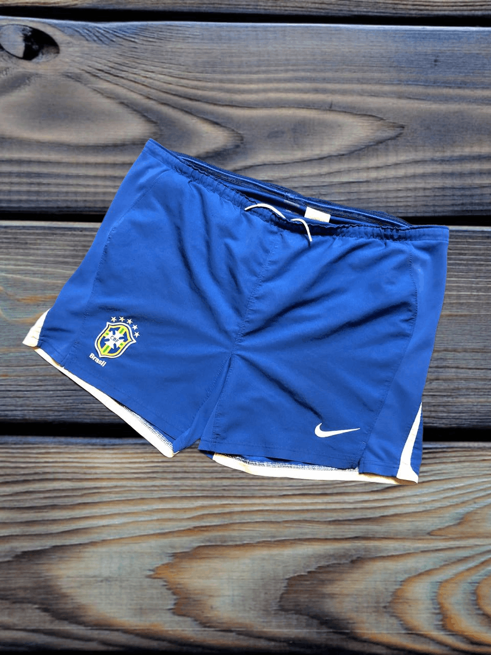 Nike Streetwear Nike Vintage Blue Shorts Logo Y2K Brasil Size US 34 / EU 50 - 1 Thumbnail