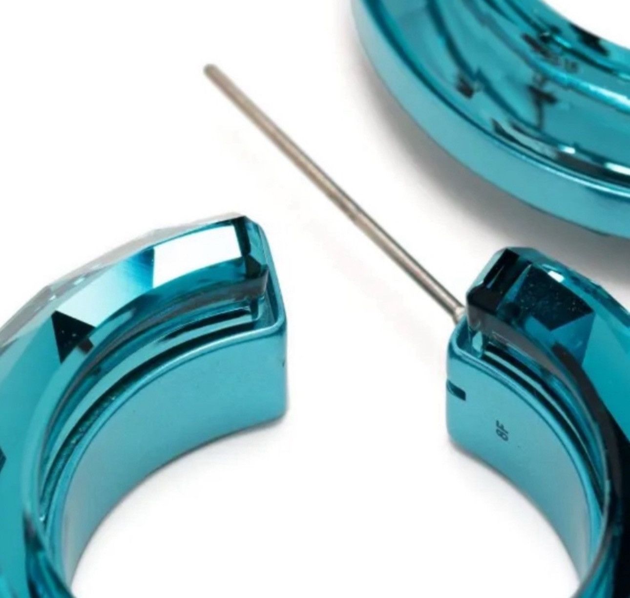 Swarovski Atelier Swarovski Teal Hoop Earrings Size ONE SIZE - 3 Thumbnail