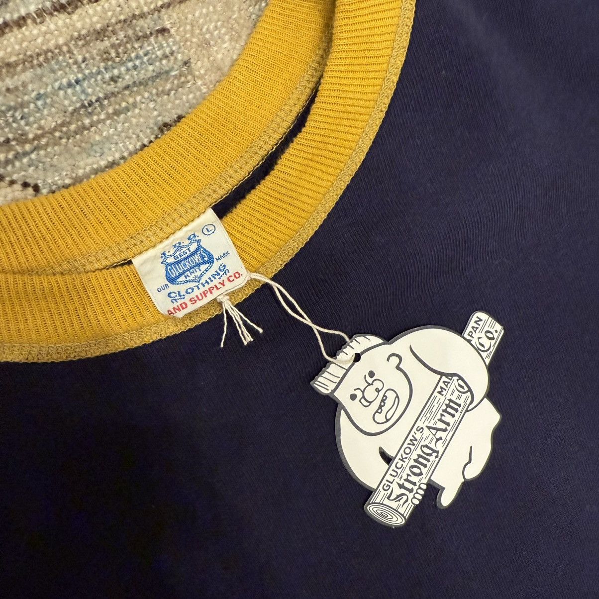 Warehouse & Co. John Gluckow Navy/Yellow Crewneck Size US L / EU 52-54 / 3 - 4 Thumbnail
