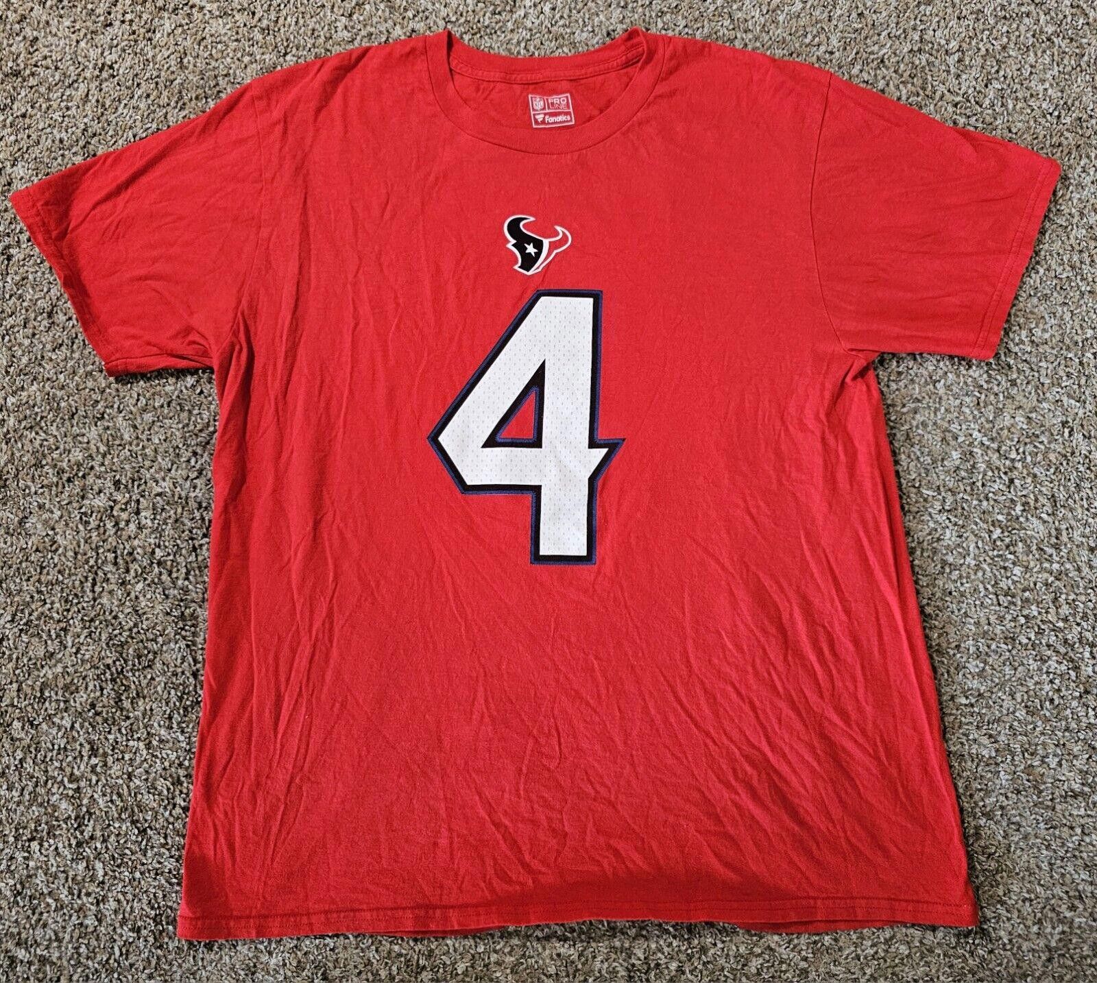 Designer Houston Texans NFL Fanatics Red Deshaun Watson #4 L T Size ONE SIZE - 1 Thumbnail