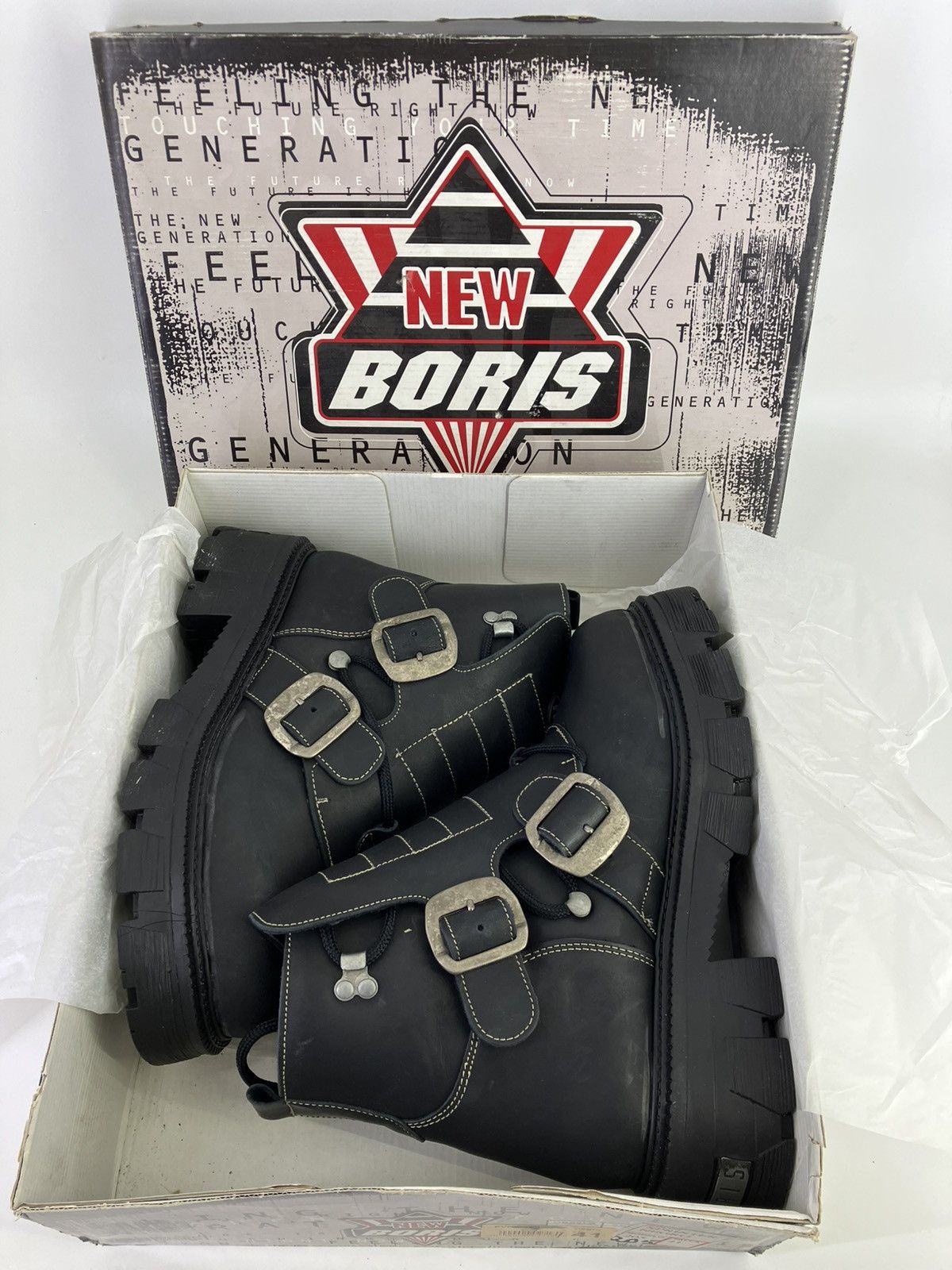 Vintage New Boris genuine leather chunky platform ankle boots boots Size US 8 / EU 41 - 7 Thumbnail