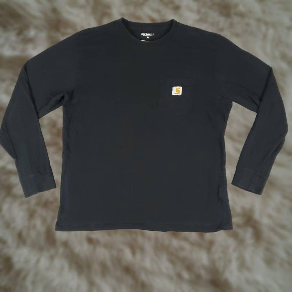 Carhartt Carhartt T-Shirt Mens XL Black Long Sleeve Casual Crew Neck Woven Cotton Classic Sports Size US XL / EU 56 / 4 - 1 Thumbnail