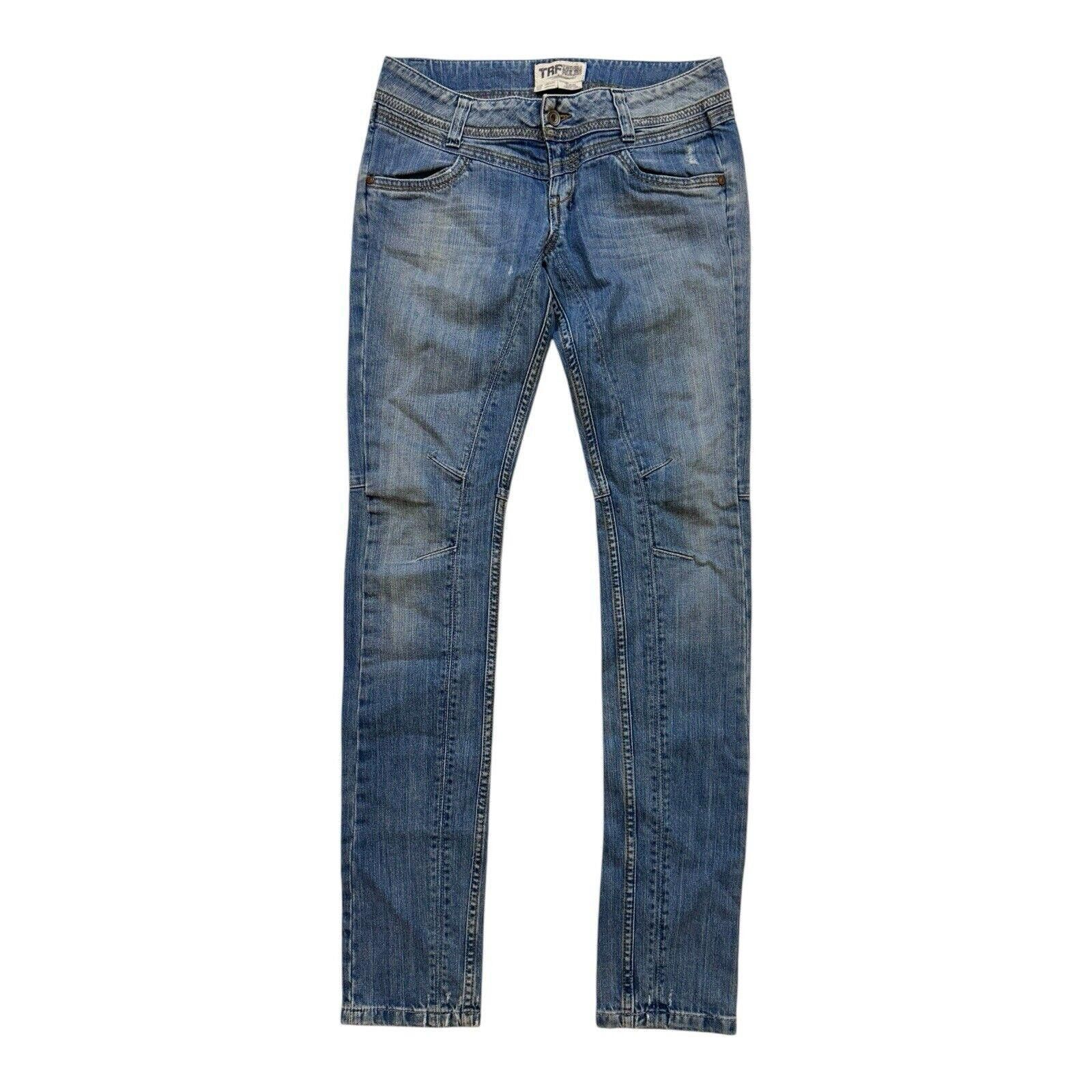 Designer Vintage Y2K Blue Jeans TRF Denim Skinny Low rise Panel Sz 4 Size 27" / US 4 / IT 40 - 1 Thumbnail