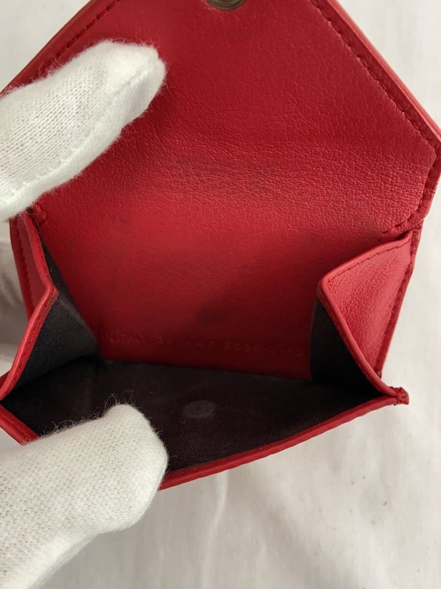 Balenciaga Balenciaga Leather Tri-Fold Wallet Red Size ONE SIZE - 6 Thumbnail
