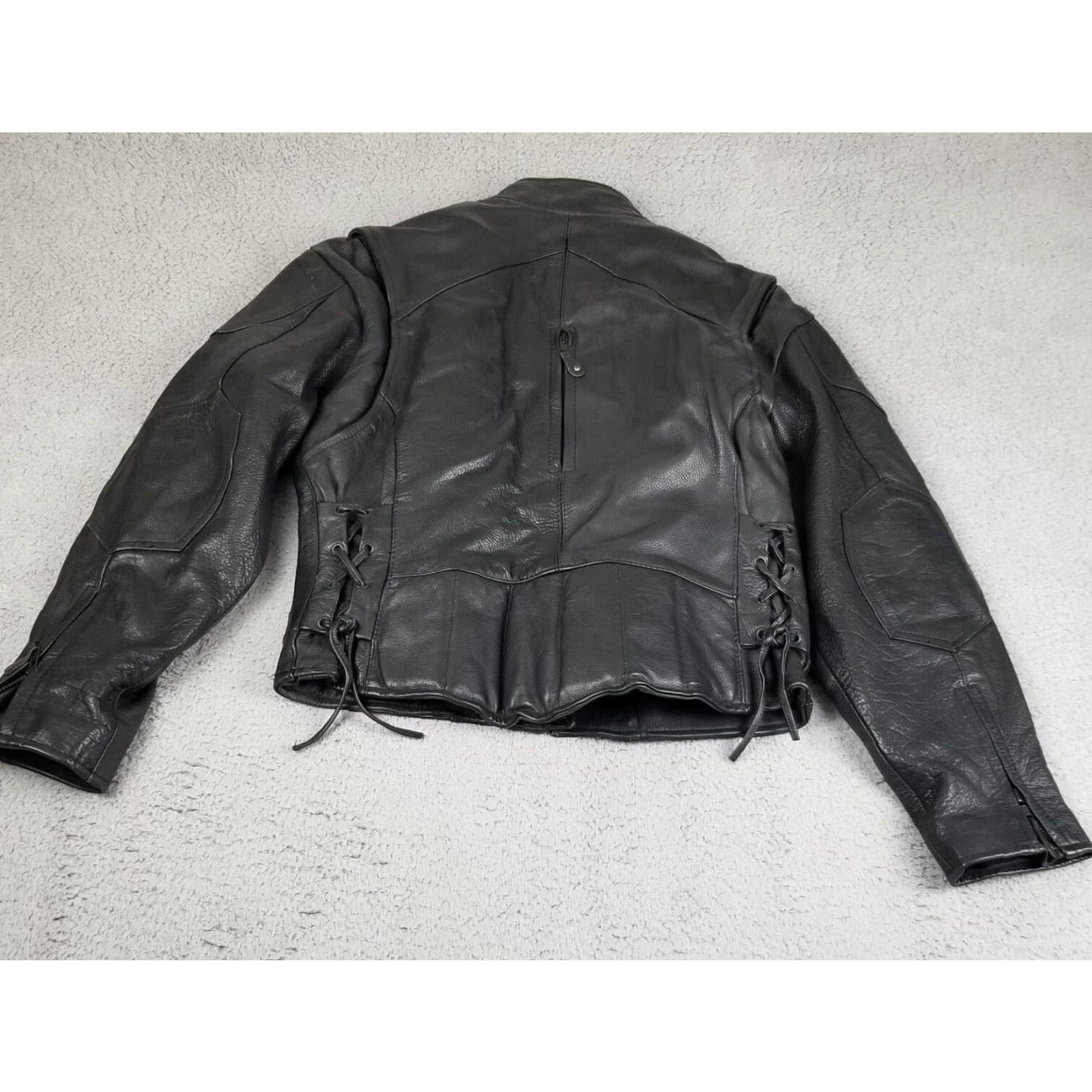 Vintage VINTAGE Leather Jacket Unik Ultra Black Leather Short Jacket Women Large Motorcycle Style Size L / US 10 / IT 46 - 2 Thumbnail