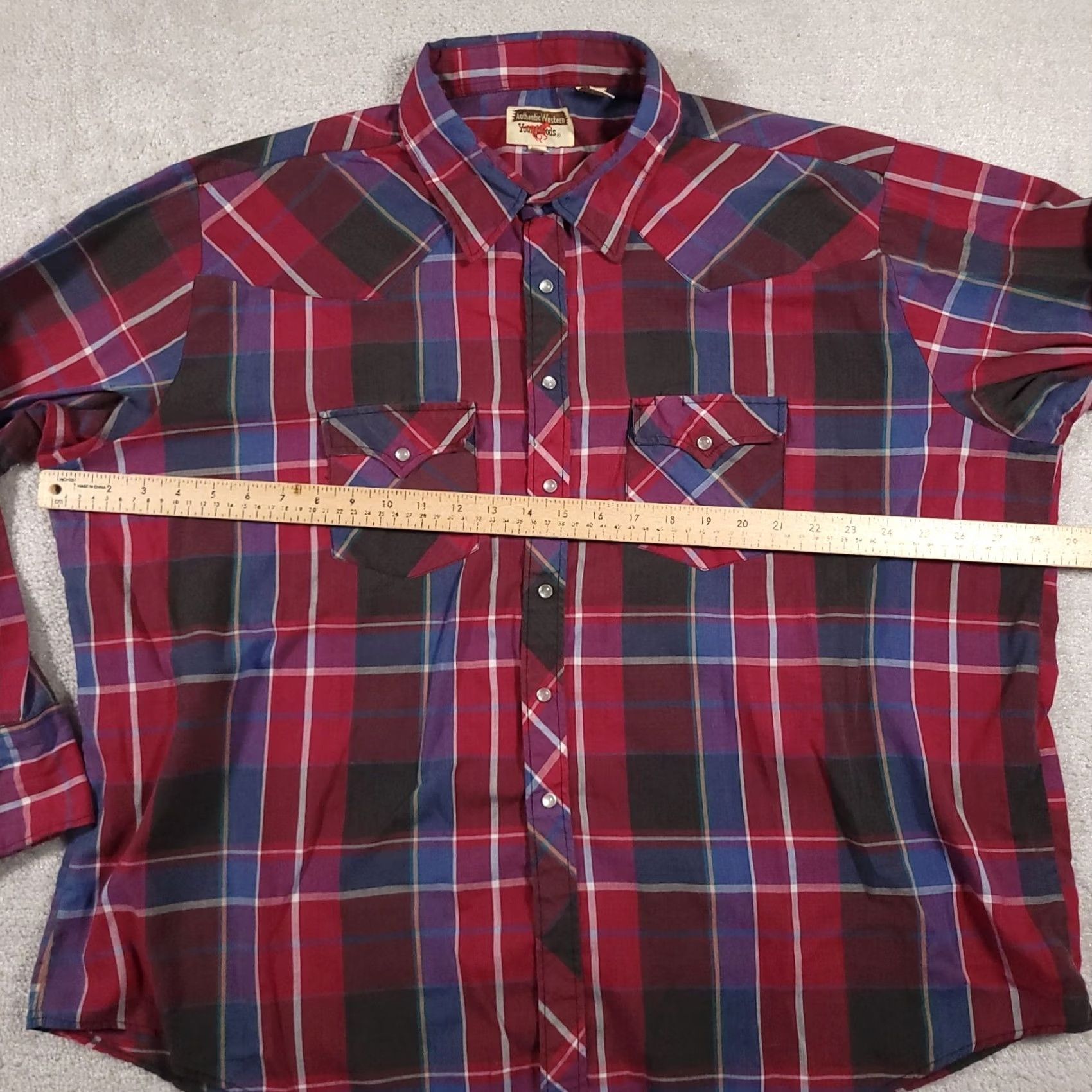 Vintage VINTAGE Western Pearl Snap Shirt Mens 3X Big Cowboy Plaid Youngbloods Rodeo Shirt Size US XXL / EU 58 / 5 - 6 Thumbnail