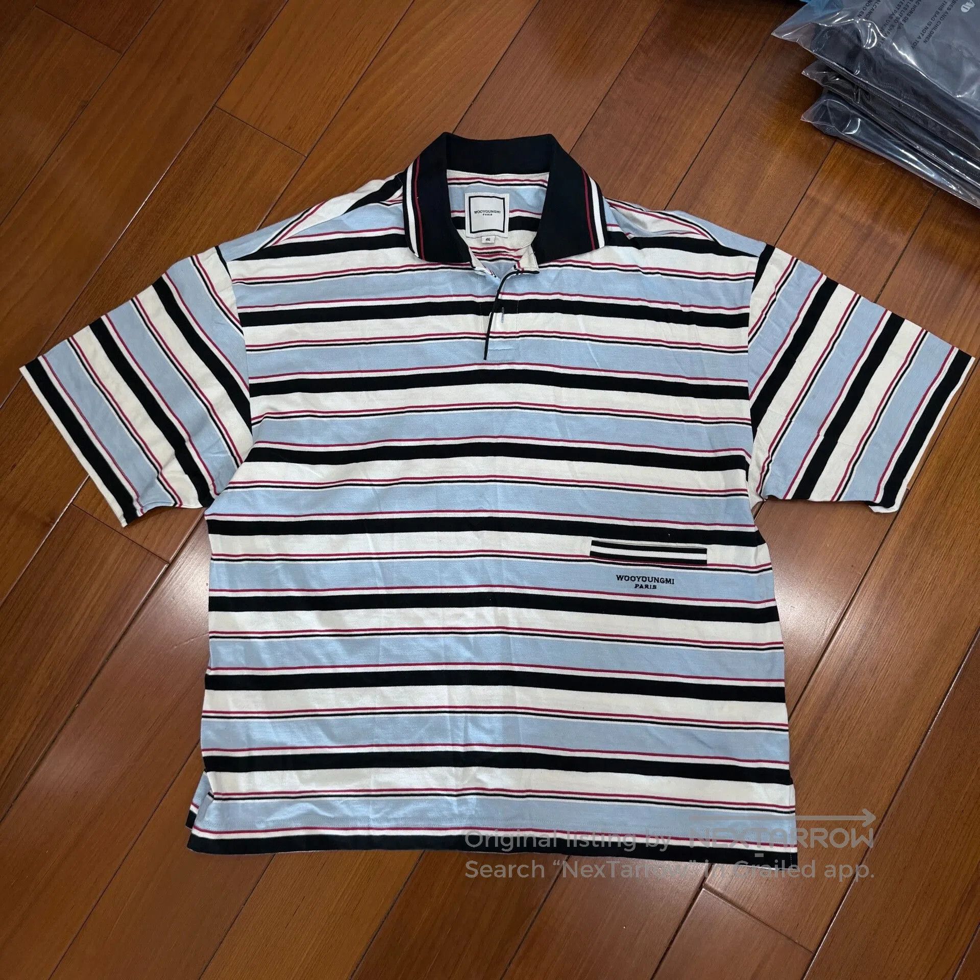 Wooyoungmi Wooyoungmi Striped Oversized Polo Short. Size US S / EU 44-46 / 1 - 1 Thumbnail