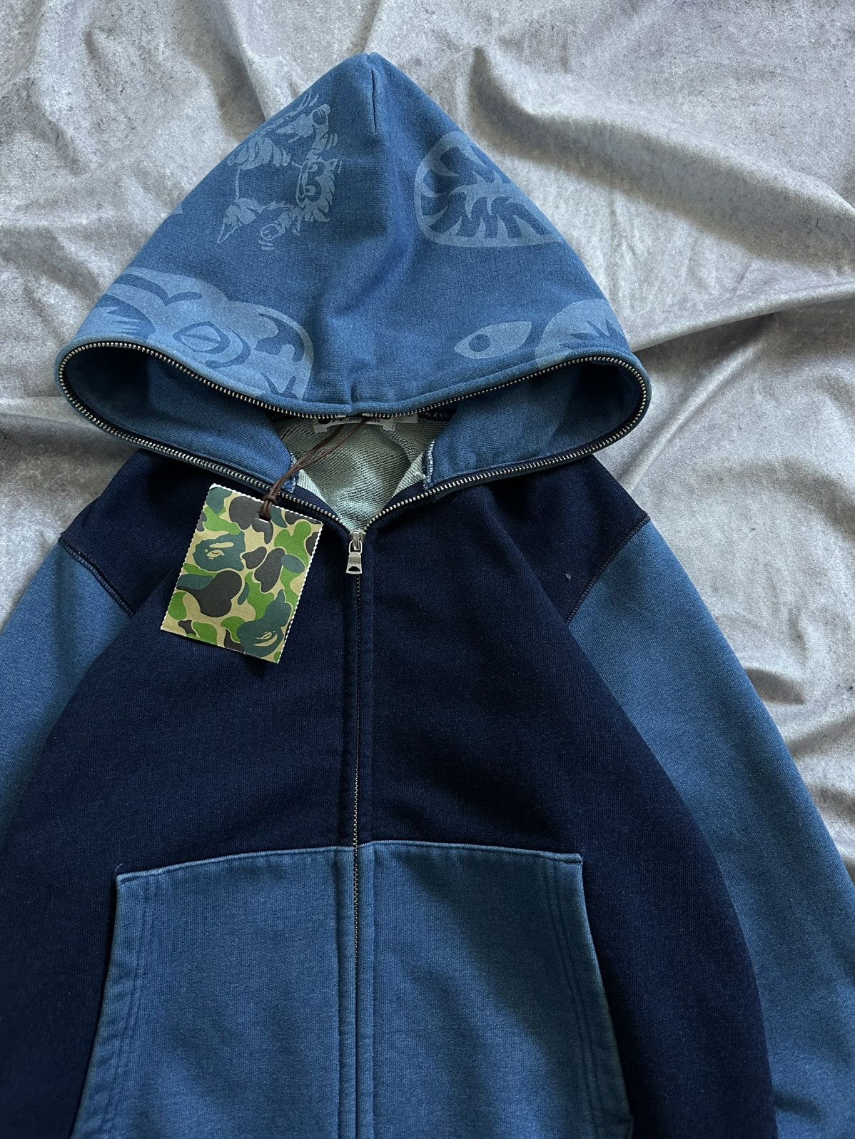 Bape Bape Indigo Tiger Shark Full Zip Hoodie Size US S / EU 44-46 / 1 - 5 Thumbnail